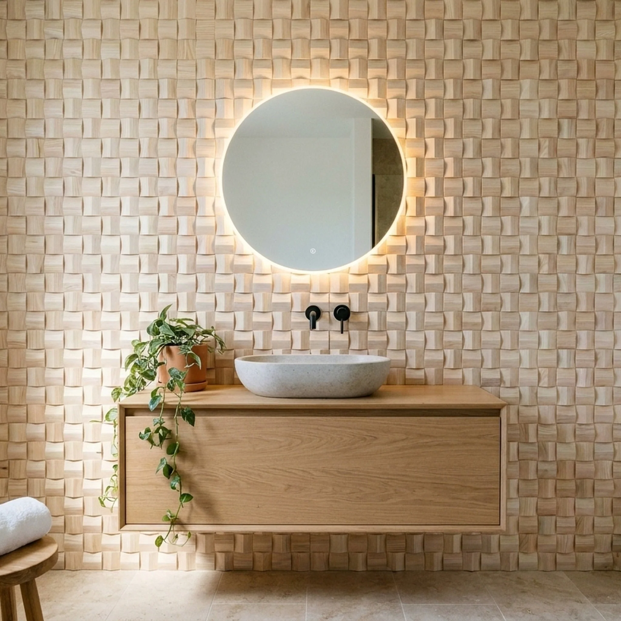 3D Wood Wall Panel | Ash | 12×12" - Image 5