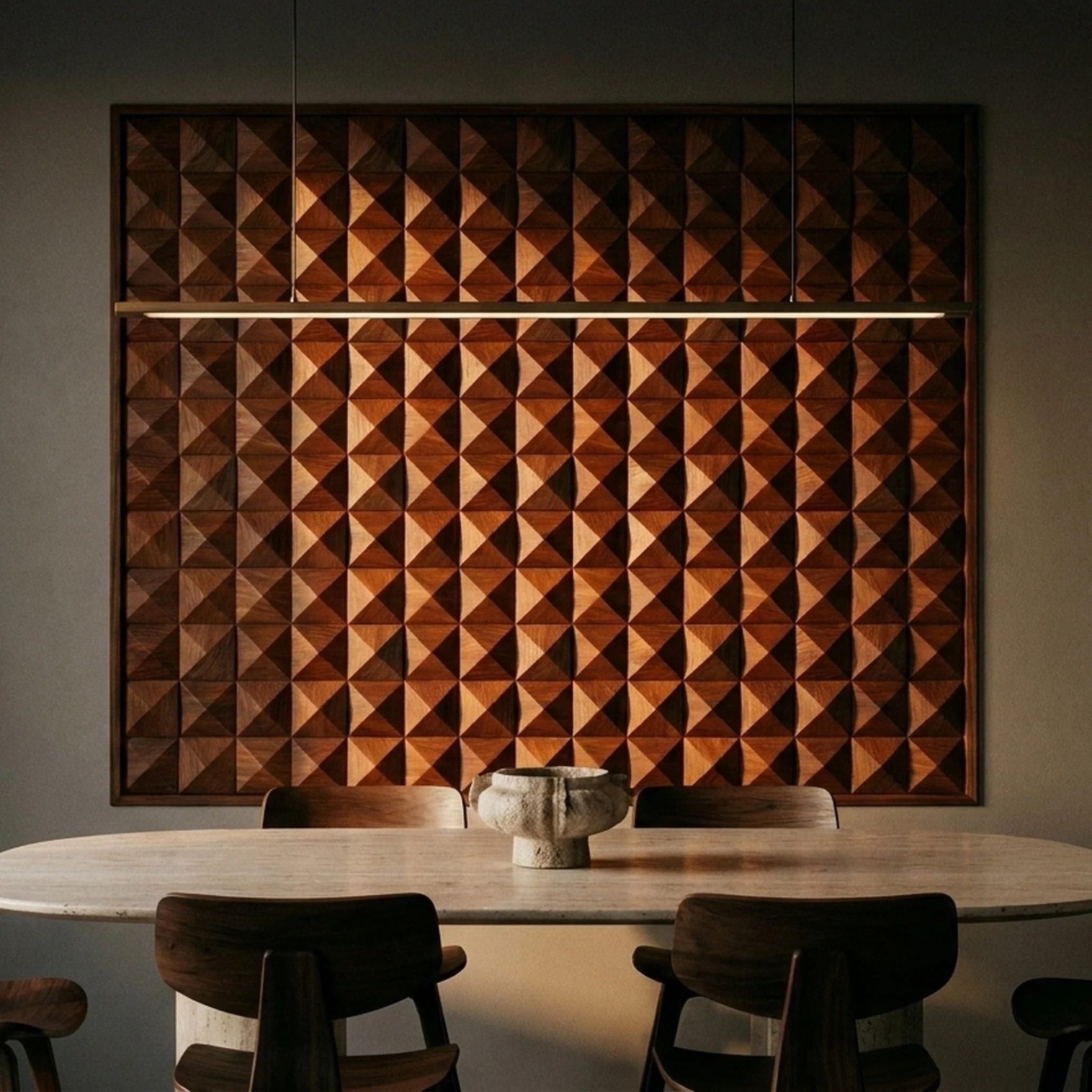 3D Wood Wall Panel | Cumaru Deep | 12×12" - Image 3