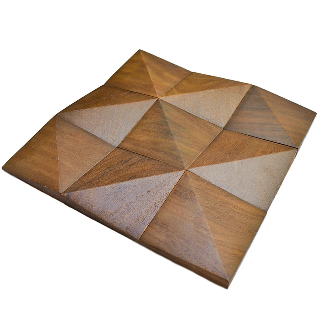 3D Wood Wall Panel | Cumaru Deep | 12×12" - Image 4