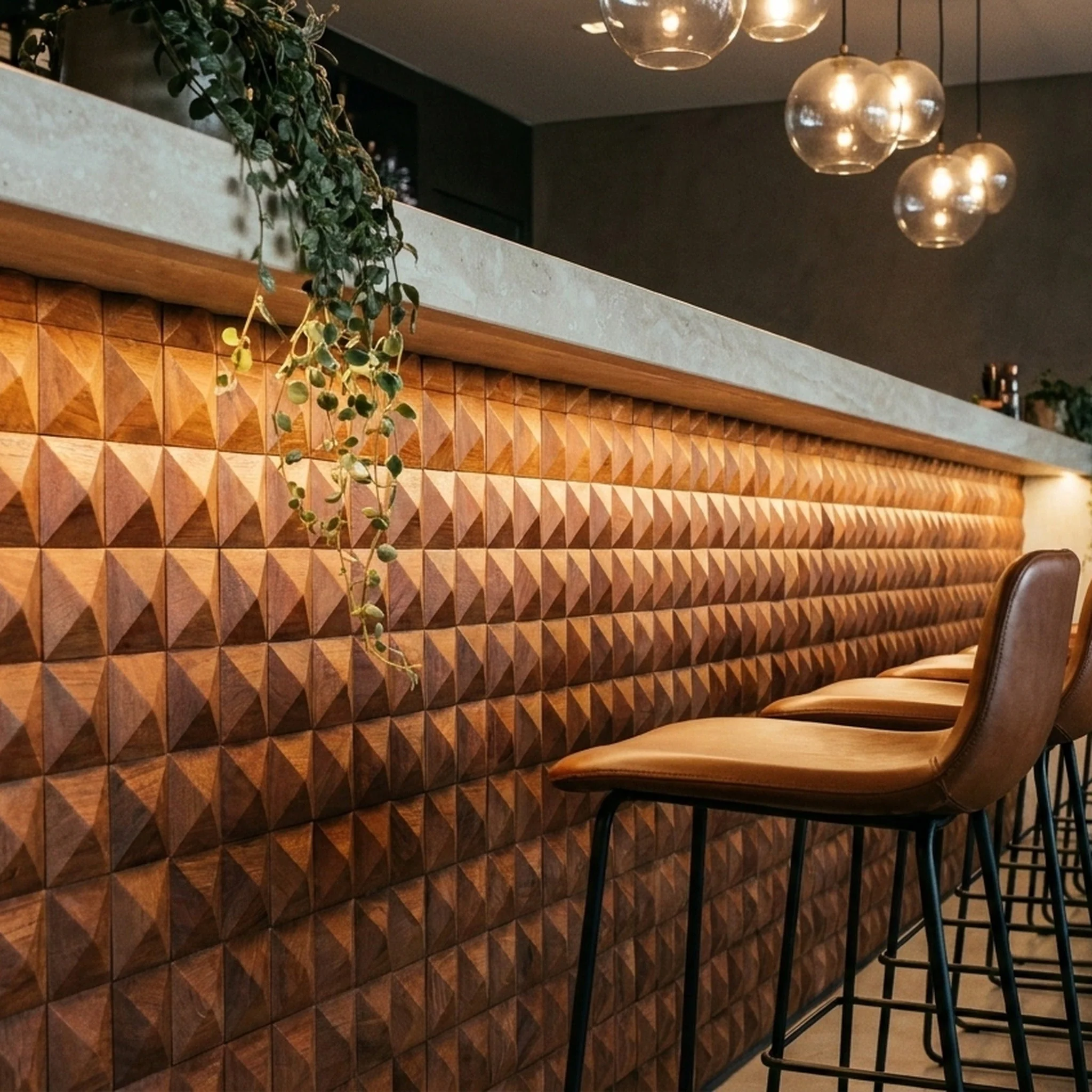 3D Wood Wall Panel | Cumaru Deep | 12×12" - Image 9
