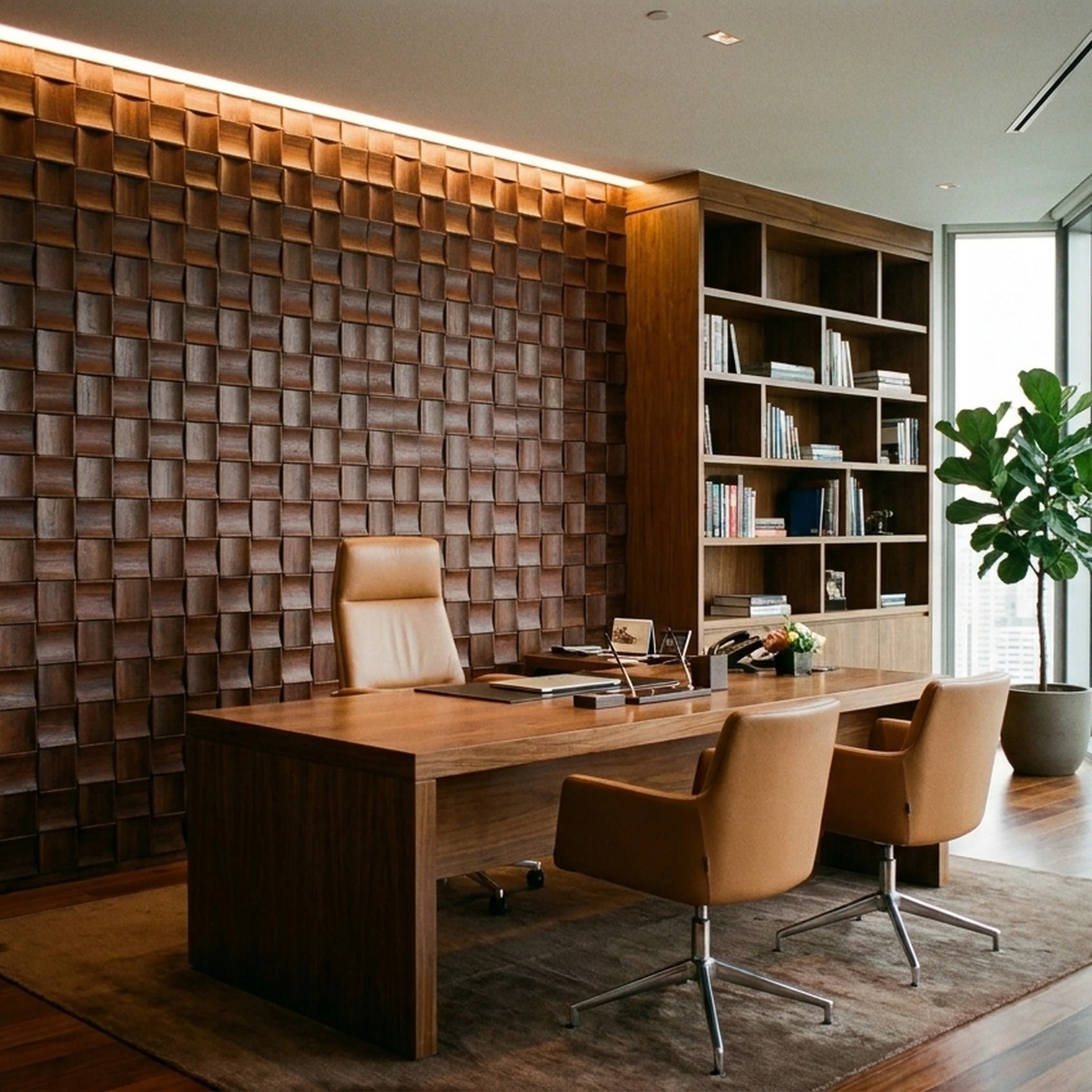 3D Wood Wall Panel | Merbau Long | 12×24" - Image 5