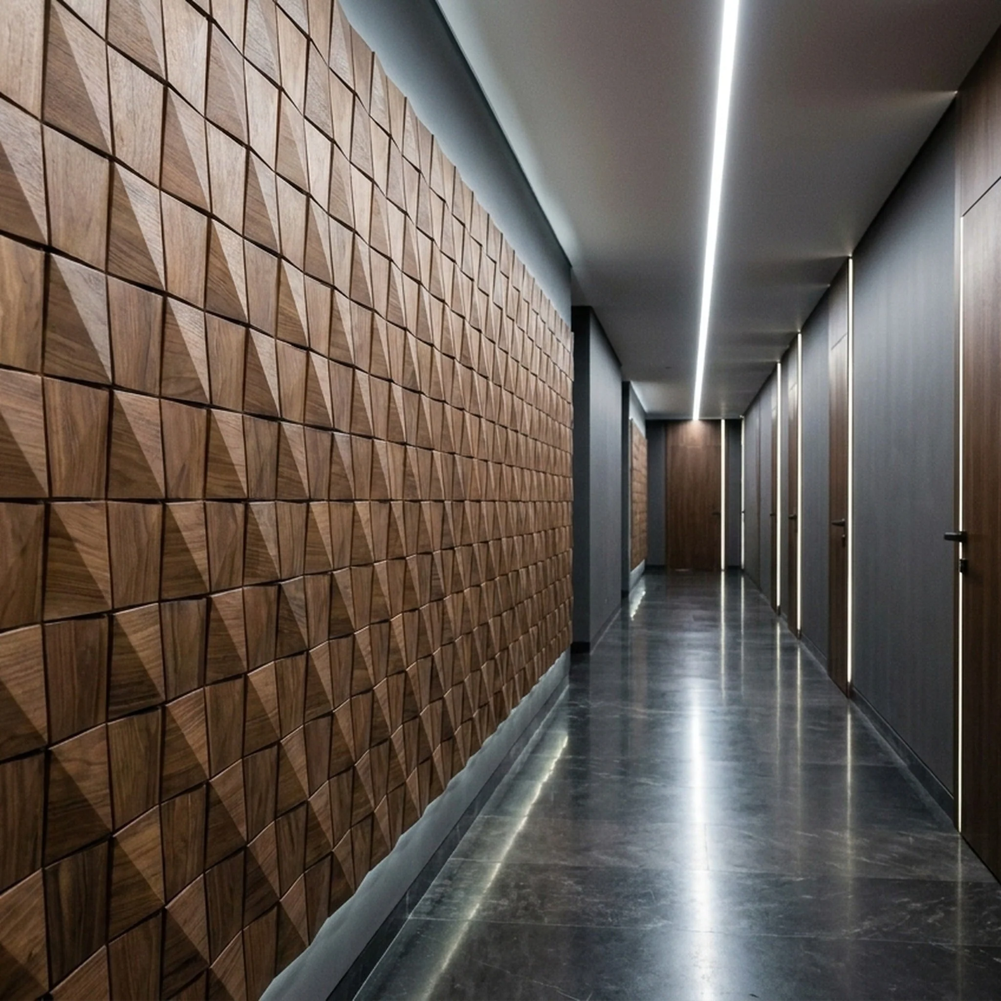 3D Wood Wall Panel | Slim Walnut | 7.9×15.8" - Image 3