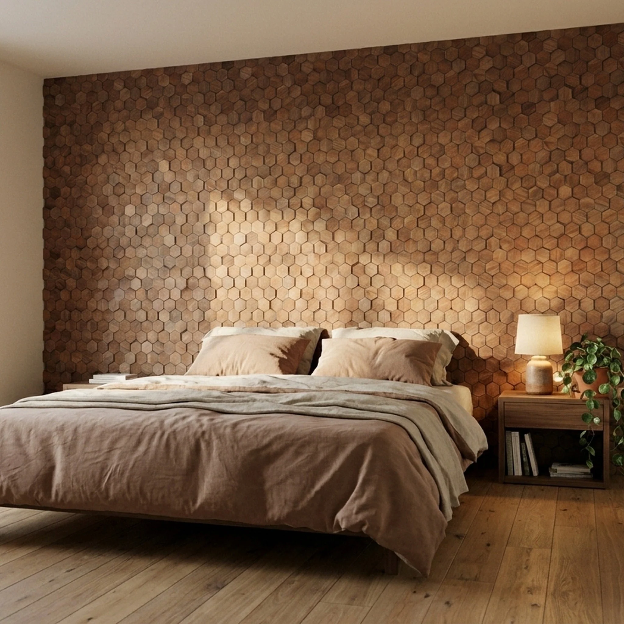 3D Wood Wall Panel | Velvet Walnut | 12.4×11.8" - Image 3