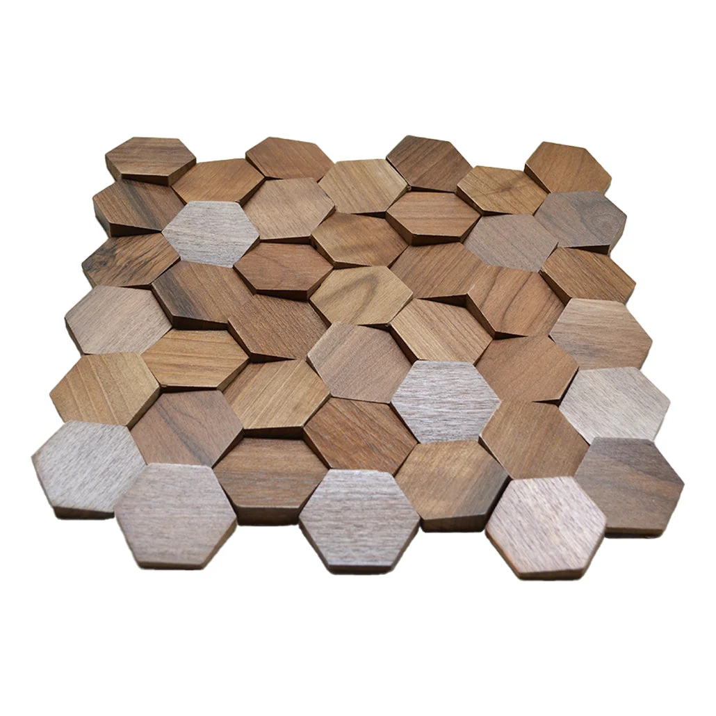 3D Wood Wall Panel | Velvet Walnut | 12.4×11.8" - Image 6
