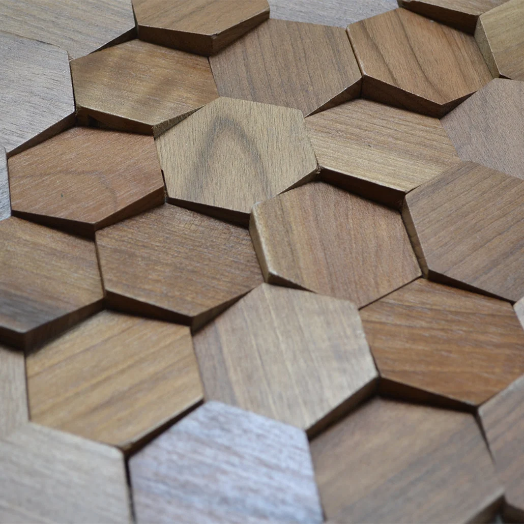 3D Wood Wall Panel | Velvet Walnut | 12.4×11.8" - Image 8