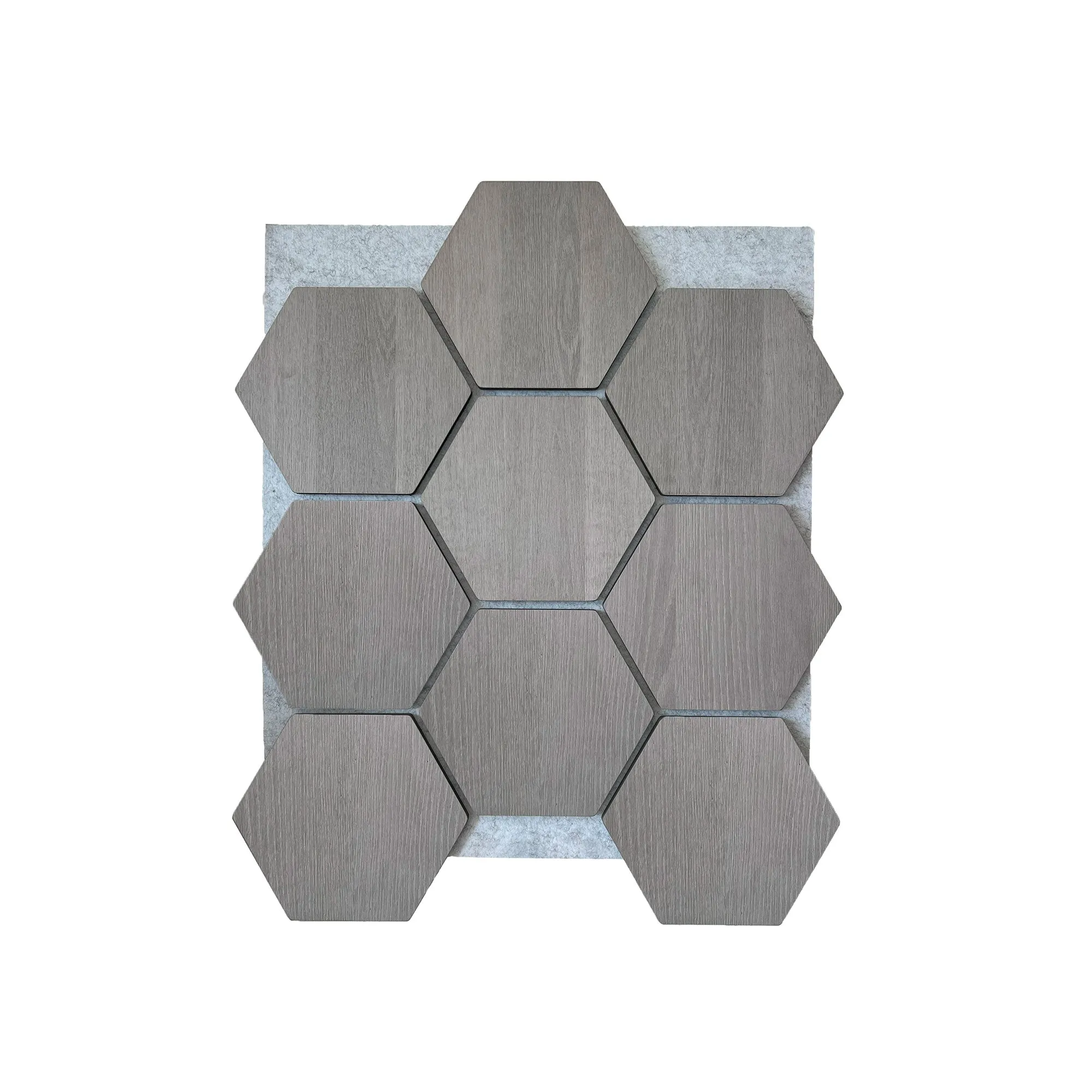 Hexagon Acoustic Panel | Gray Walnut with Gray Felt 32 Inch (4 Panels per Box) | Wall Decor - Image 4