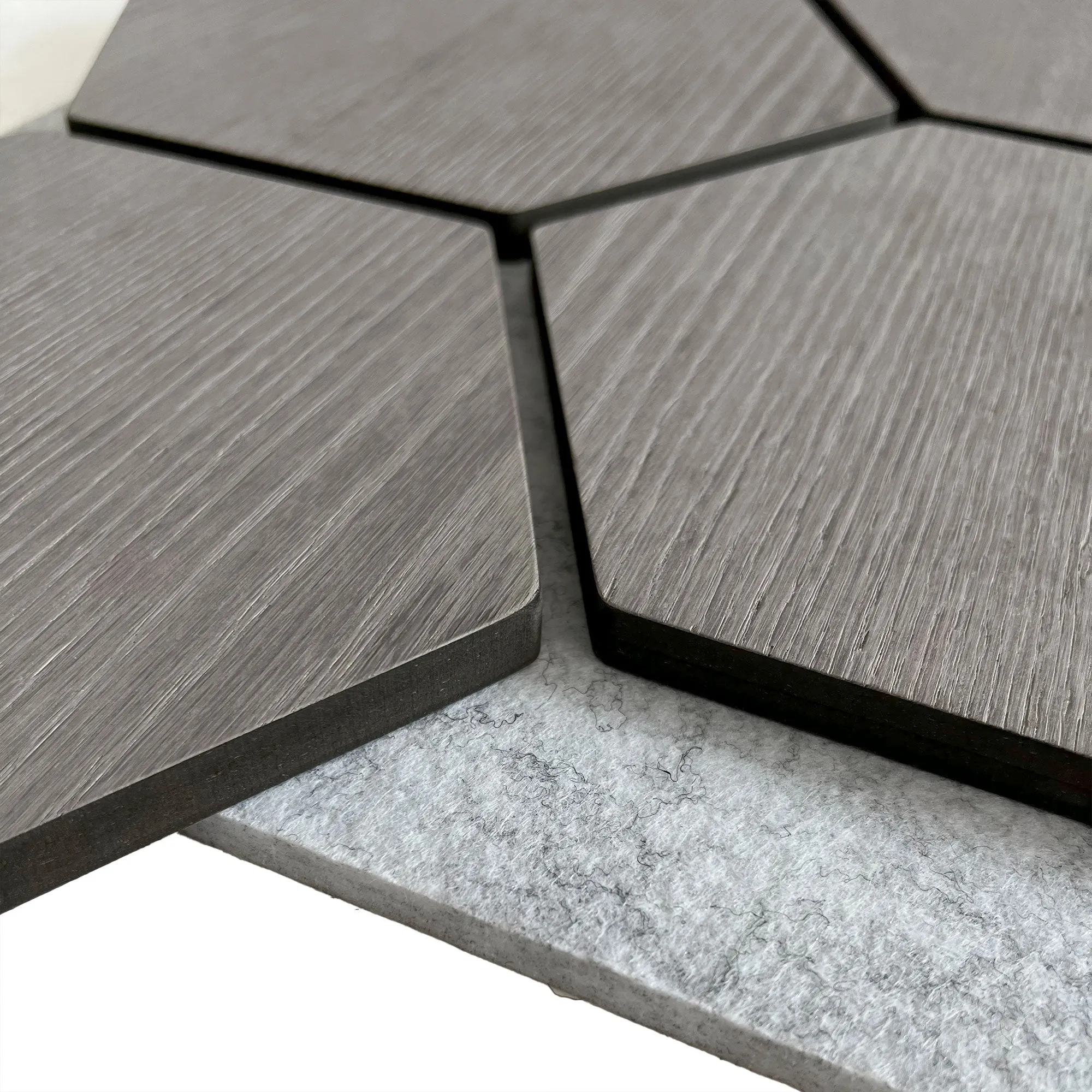 Hexagon Acoustic Panel | Gray Walnut with Gray Felt 32 Inch (4 Panels per Box) | Wall Decor - Image 9