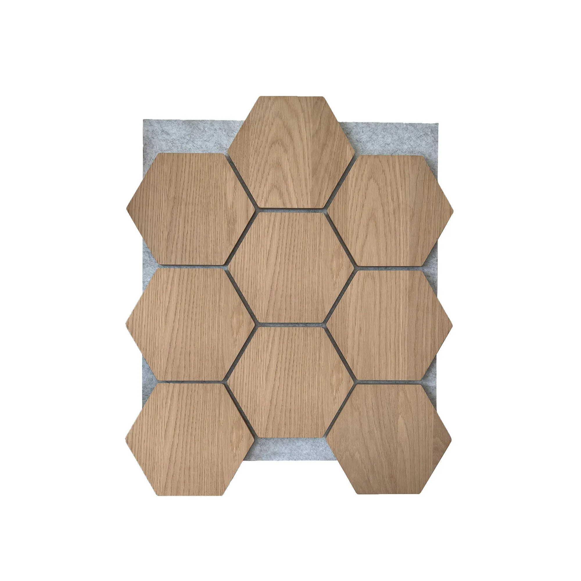 Hexagon Acoustic Panel | Natural Oak with Gray Felt 32 Inch (4 Panels per Box) | Wall Decor - Image 4