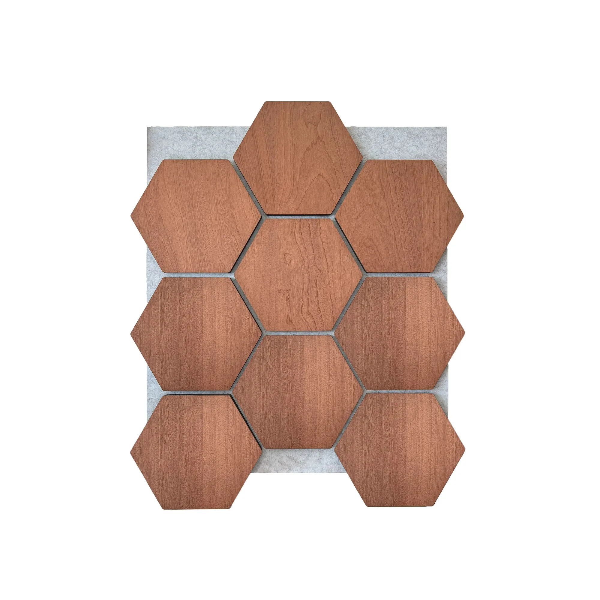 Hexagon Acoustic Panel | Smoked Oak with Gray Felt 32 Inch (4 Panels per Box) | Wall Decor - Image 4