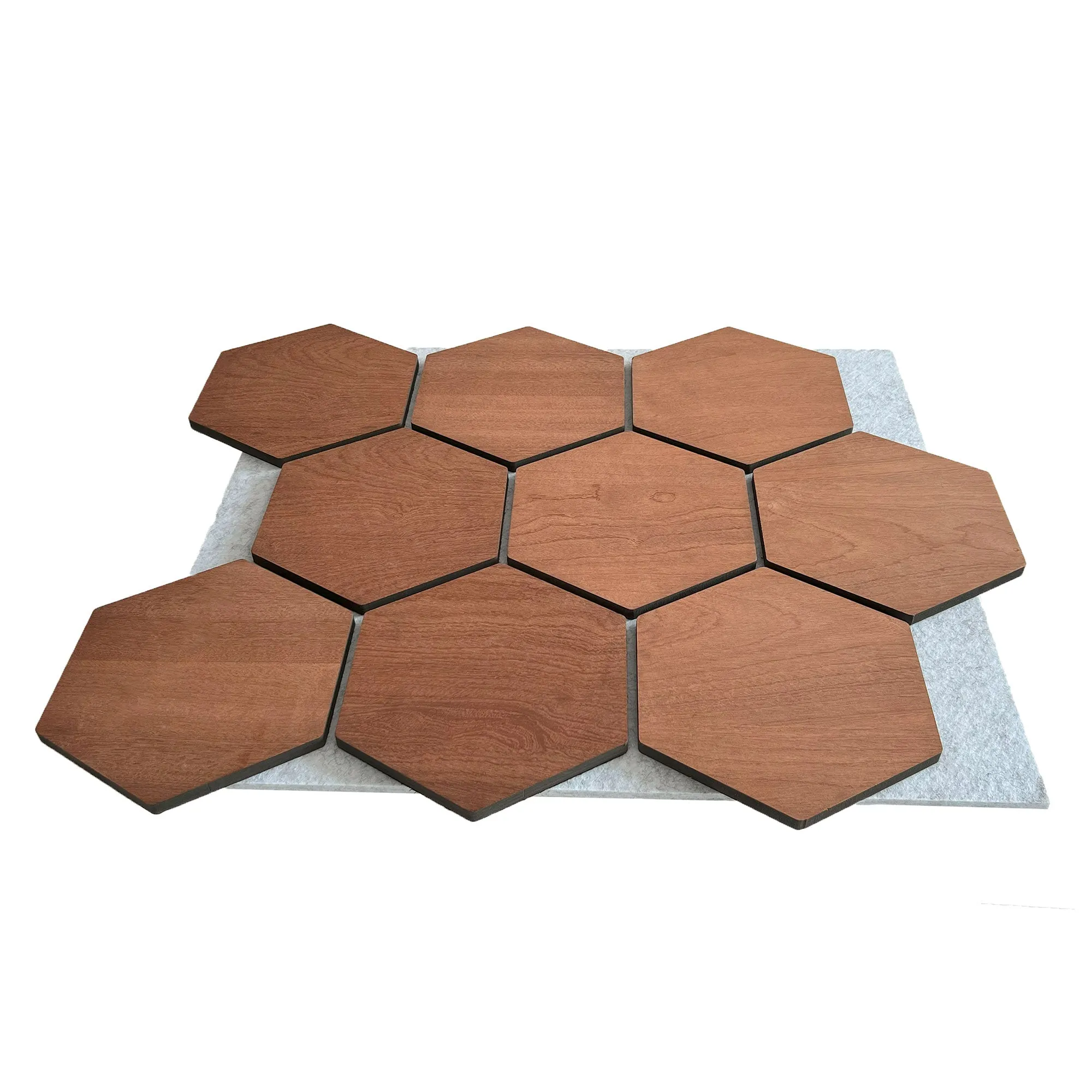 Hexagon Acoustic Panel | Smoked Oak with Gray Felt 32 Inch (4 Panels per Box) | Wall Decor - Image 6