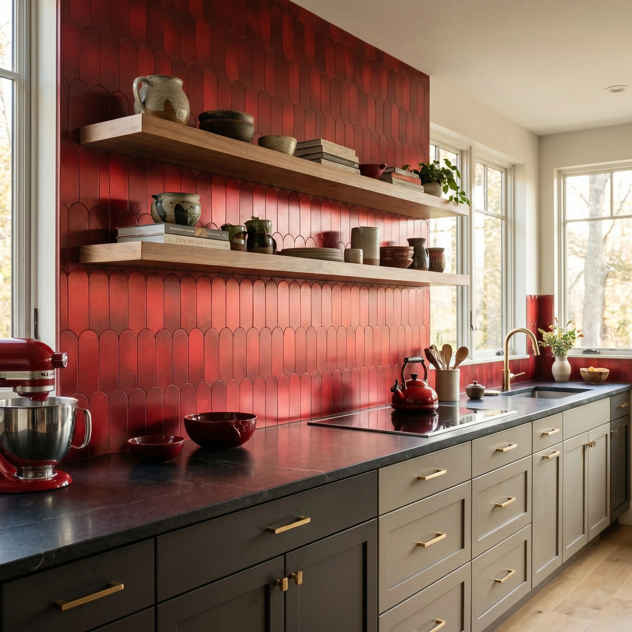 Peel and Stick Backsplash | Arch Red | 11.73×11.34" - Image 3