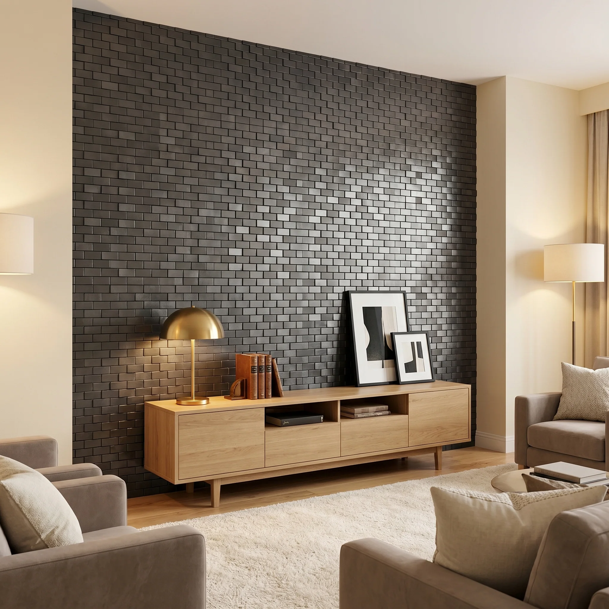 Peel and Stick Backsplash | Brick 3D Anthracite | 11.73×11.81" - Image 9