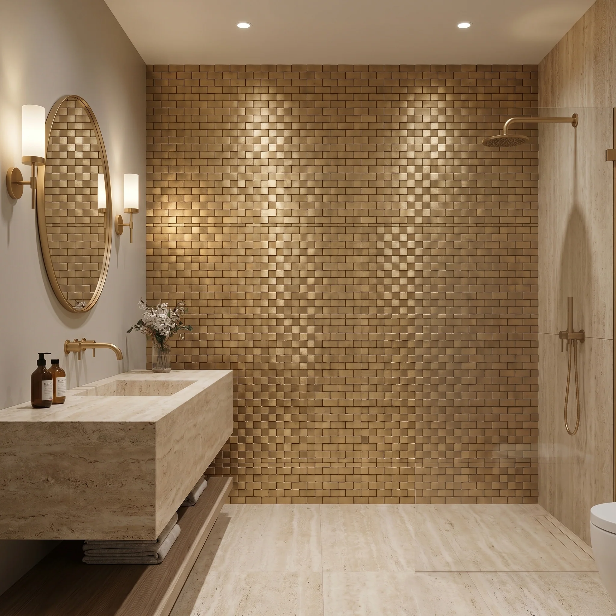 Peel and Stick Backsplash | Brick 3D Gold | 11.73×11.81" - Image 3