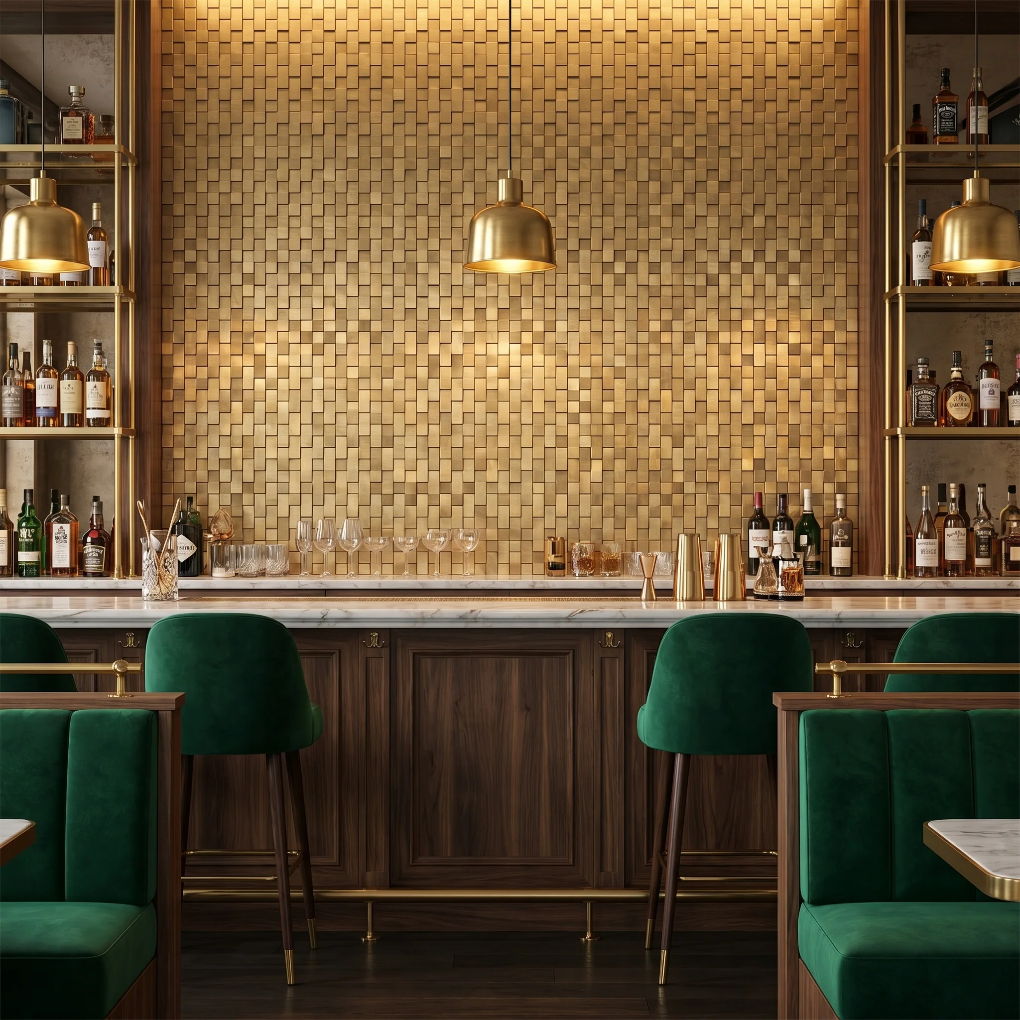 Peel and Stick Backsplash | Brick 3D Gold | 11.73×11.81" - Image 7