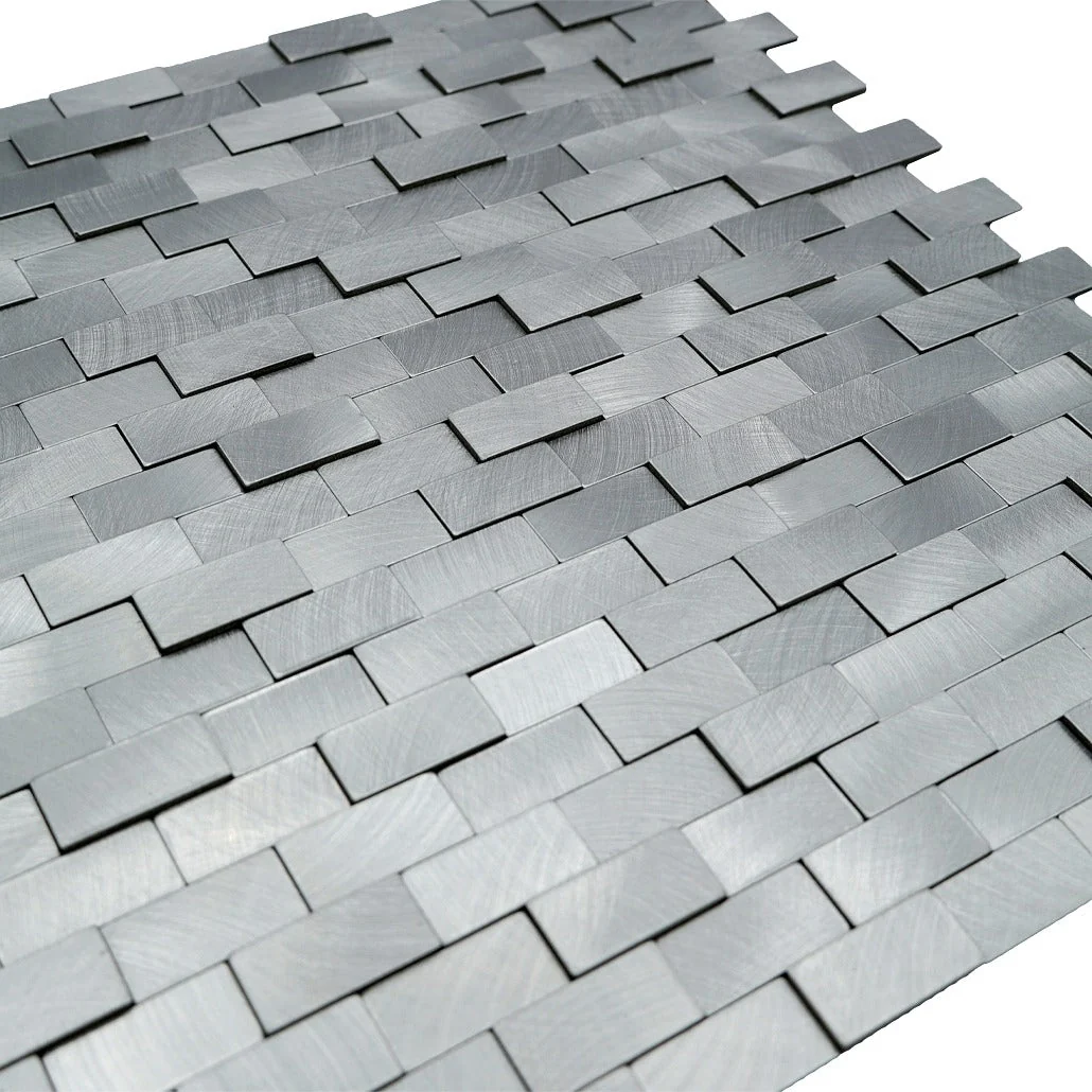 Peel and Stick Backsplash | Brick 3D Silver | 11.73×11.81" - Image 8