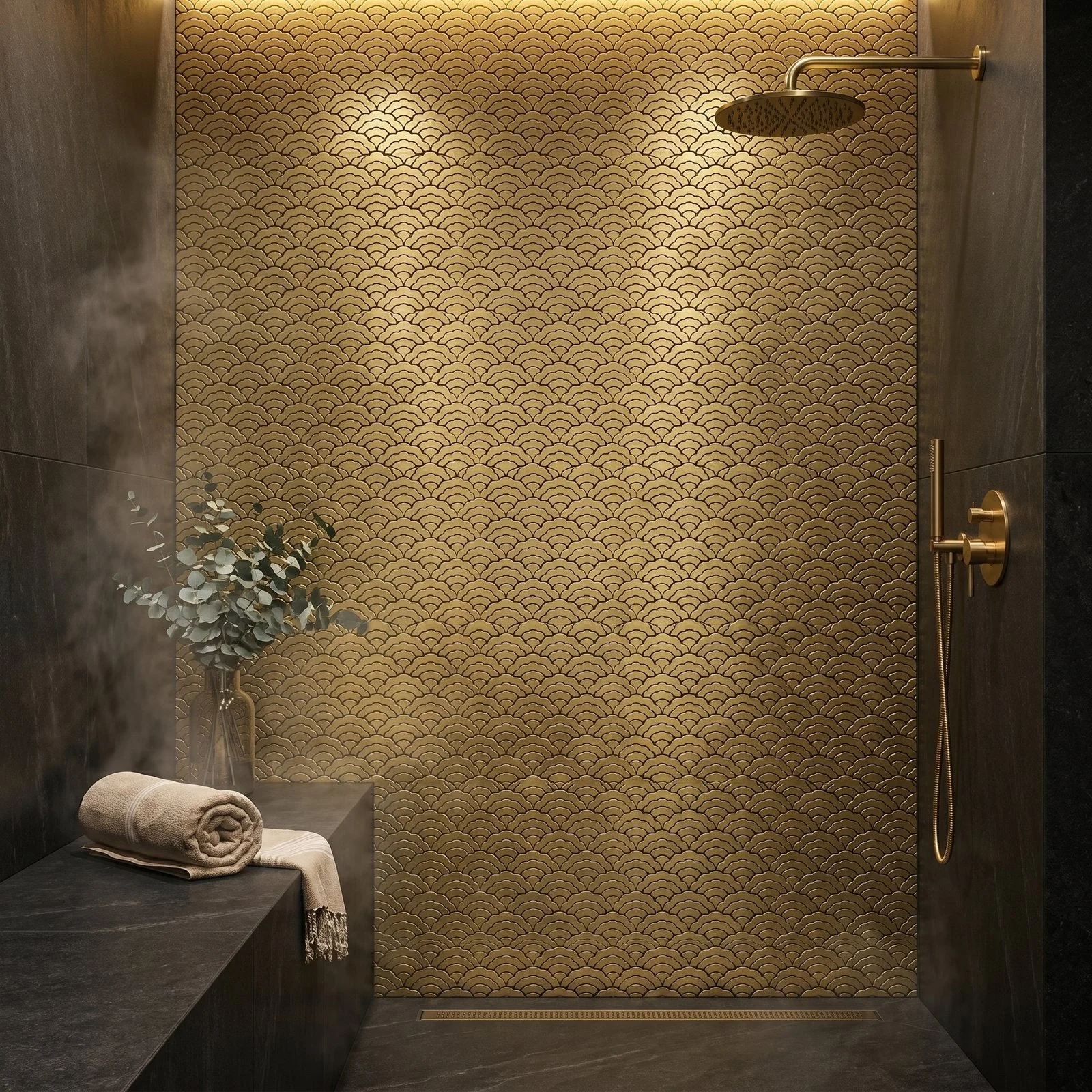 Peel and Stick Backsplash | Fan Gold | 10.55×11.06" - Image 3