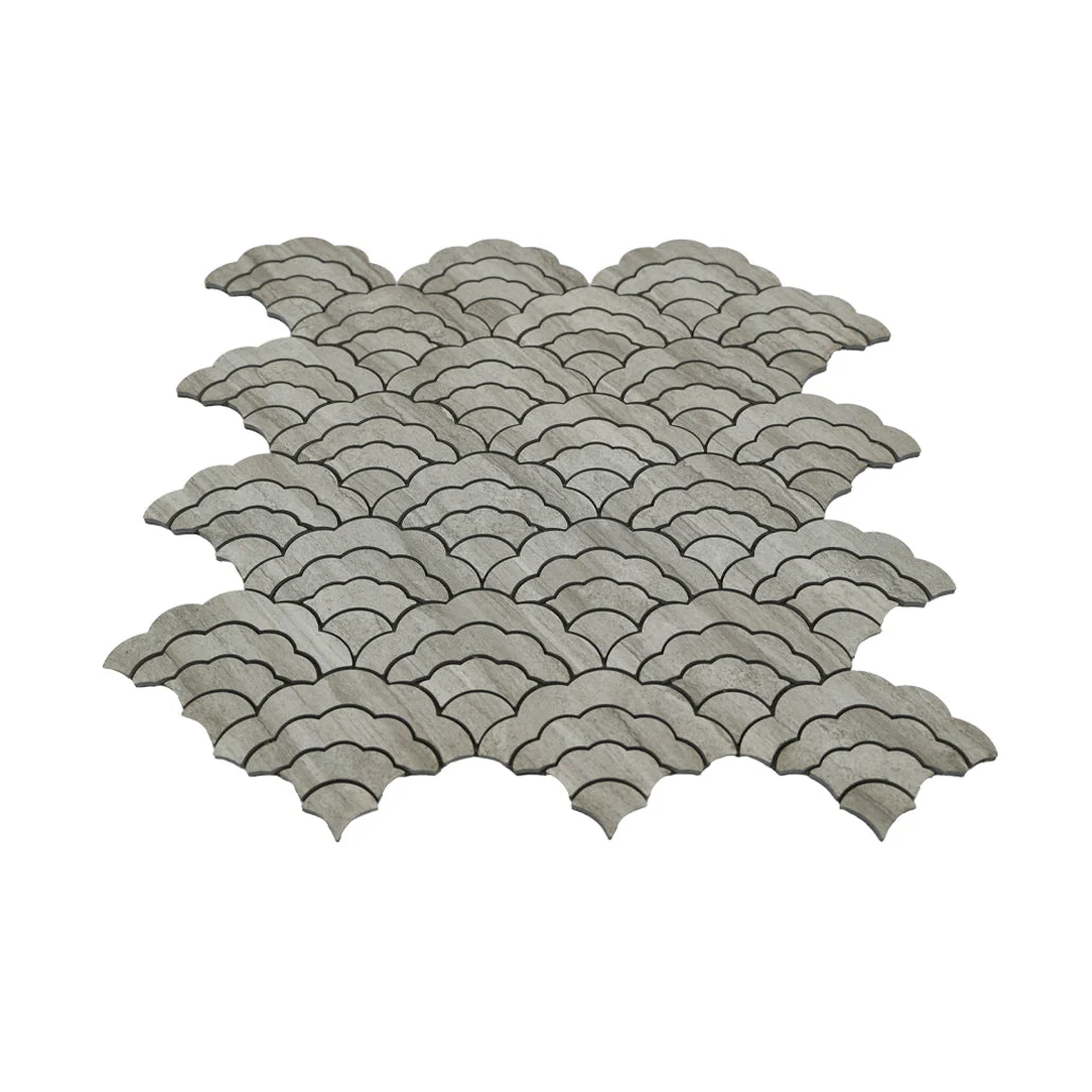Peel and Stick Backsplash | Fan Gray | 10.55×11.06" - Image 4