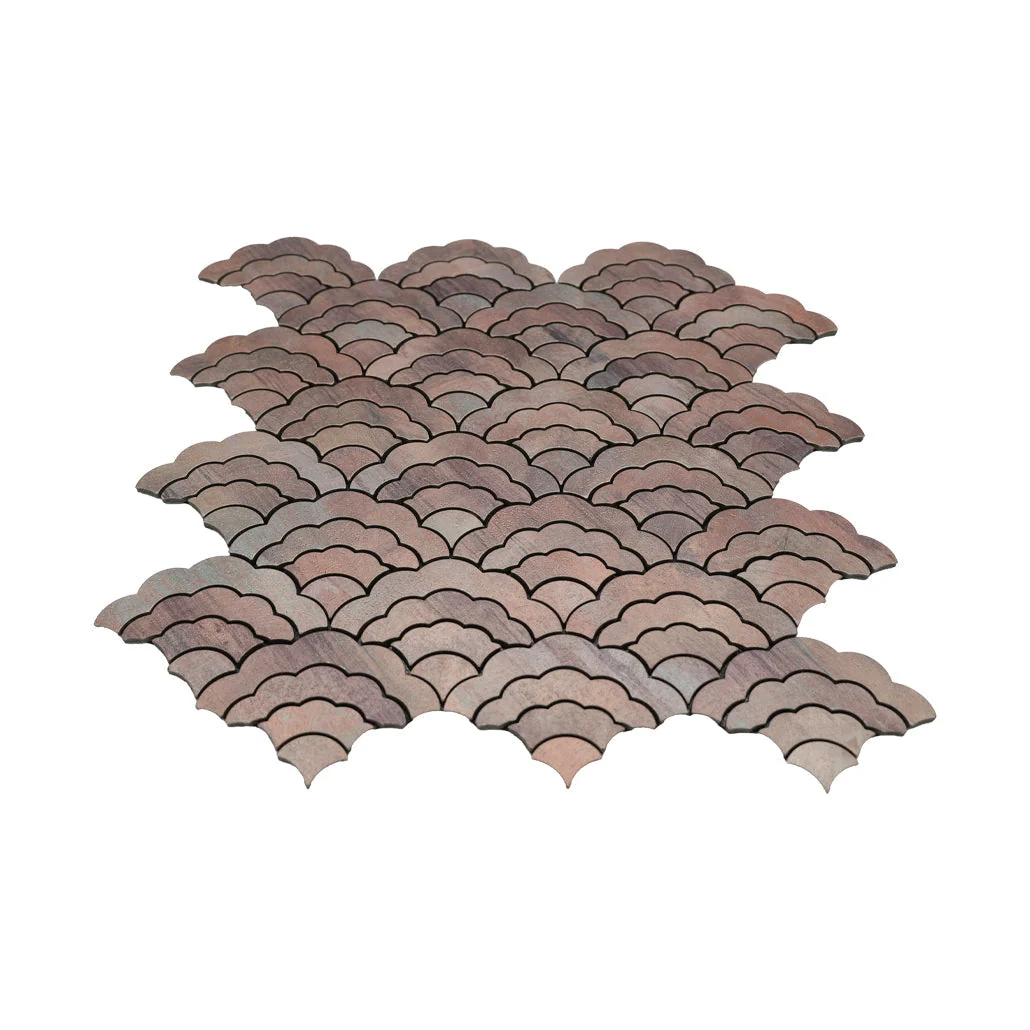 Peel and Stick Backsplash | Fan Mauve | 10.55×11.06" - Image 4