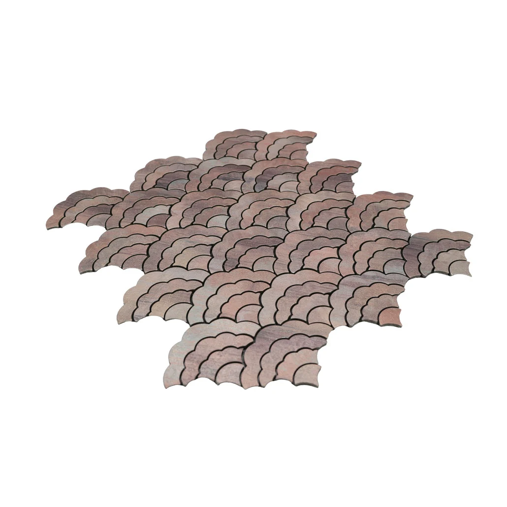 Peel and Stick Backsplash | Fan Mauve | 10.55×11.06" - Image 6