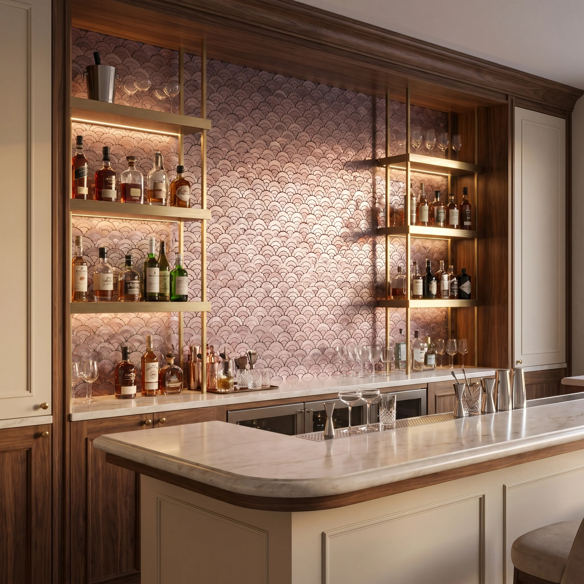 Peel and Stick Backsplash | Fan Mauve | 10.55×11.06" - Image 7