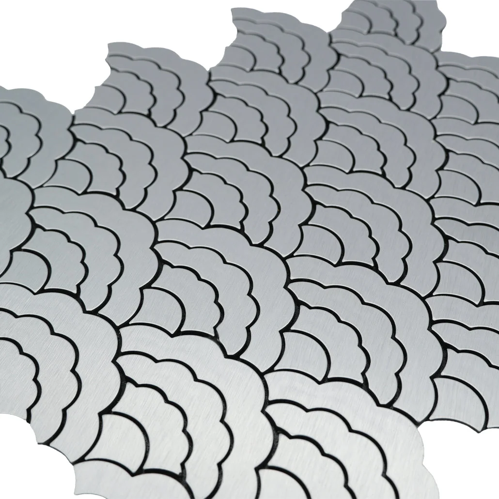 Peel and Stick Backsplash | Fan Silver | 10.55×11.06" - Image 8