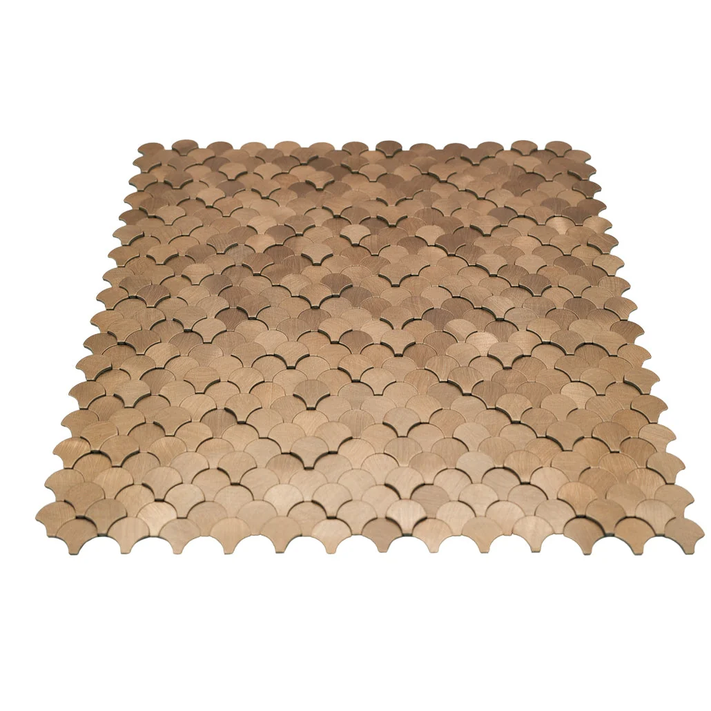 Peel and Stick Backsplash | Fish Scale 3D Copper | 11.73×11.34" - Image 4