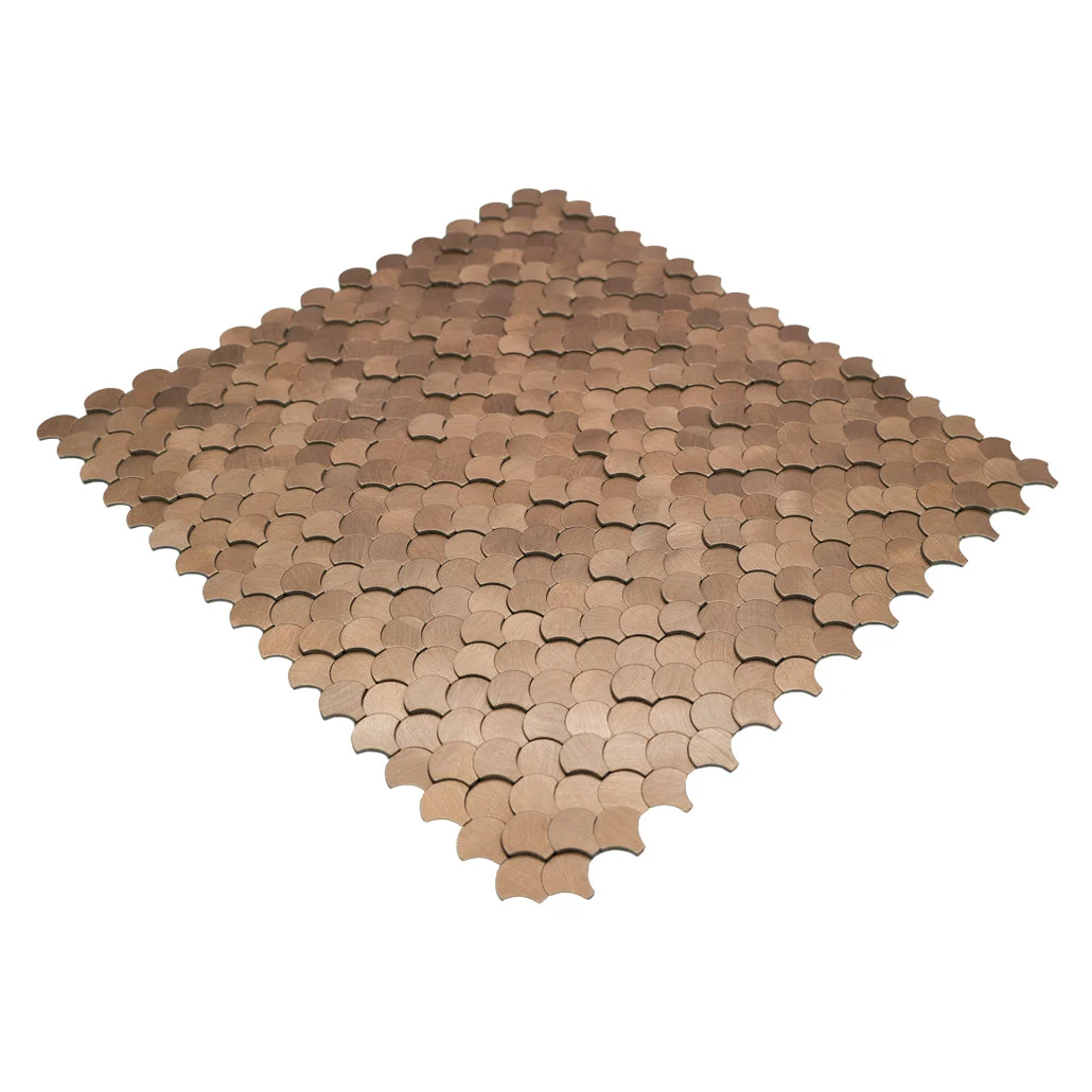 Peel and Stick Backsplash | Fish Scale 3D Copper | 11.73×11.34" - Image 6