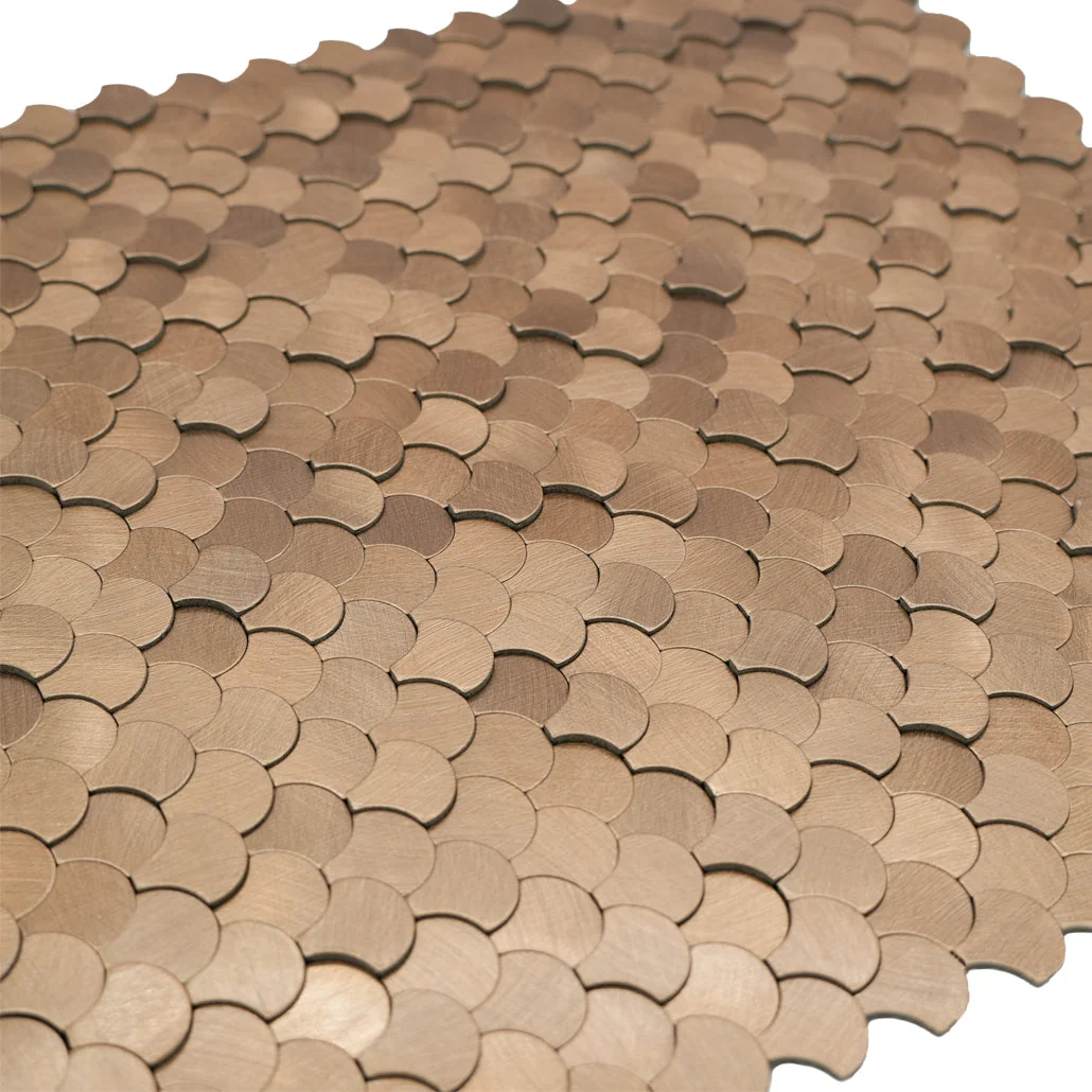 Peel and Stick Backsplash | Fish Scale 3D Copper | 11.73×11.34" - Image 8