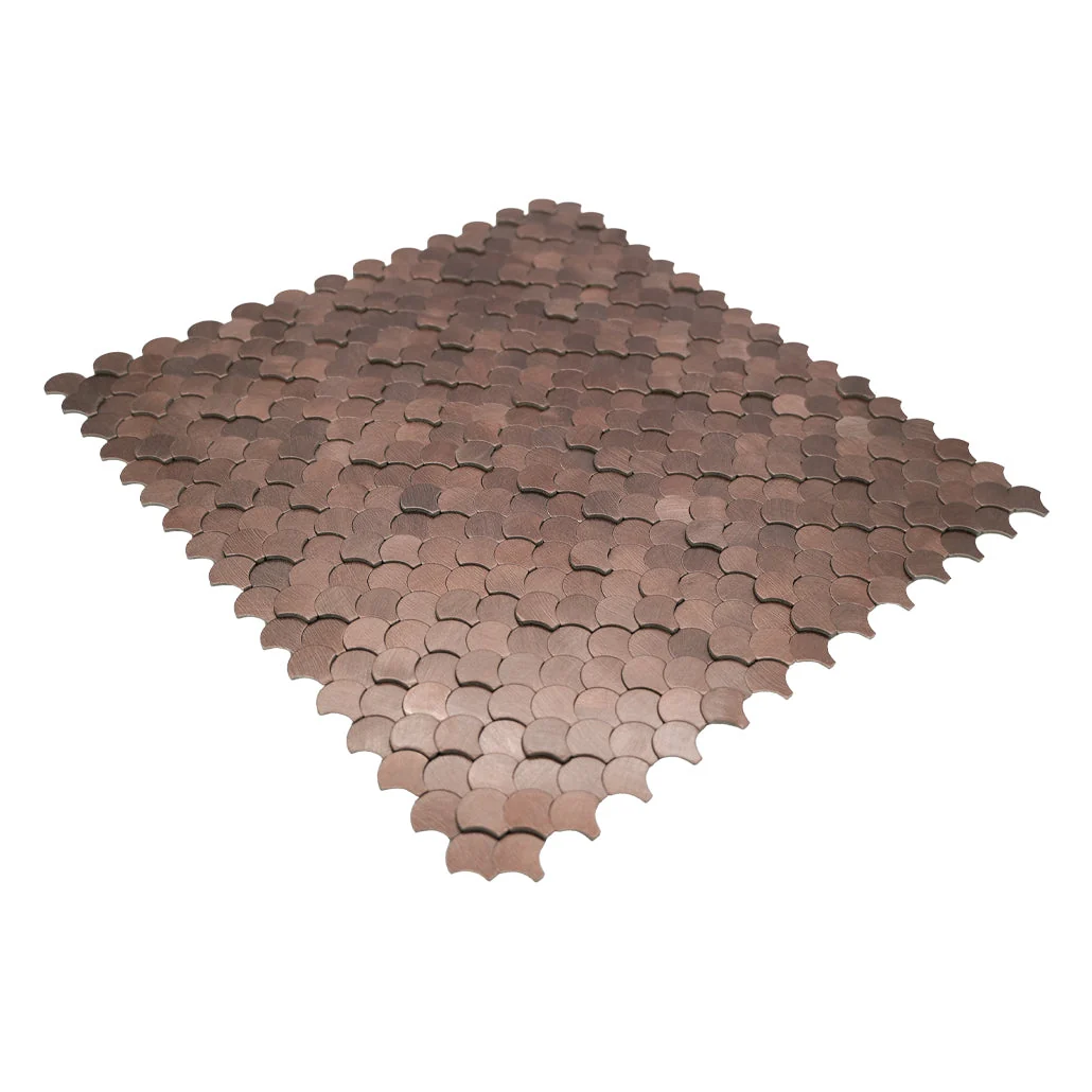 Peel and Stick Backsplash | Fish Scale 3D Dark Copper | 11.73×11.34" - Image 6