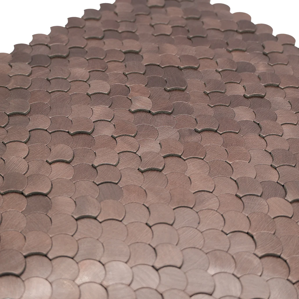 Peel and Stick Backsplash | Fish Scale 3D Dark Copper | 11.73×11.34" - Image 8