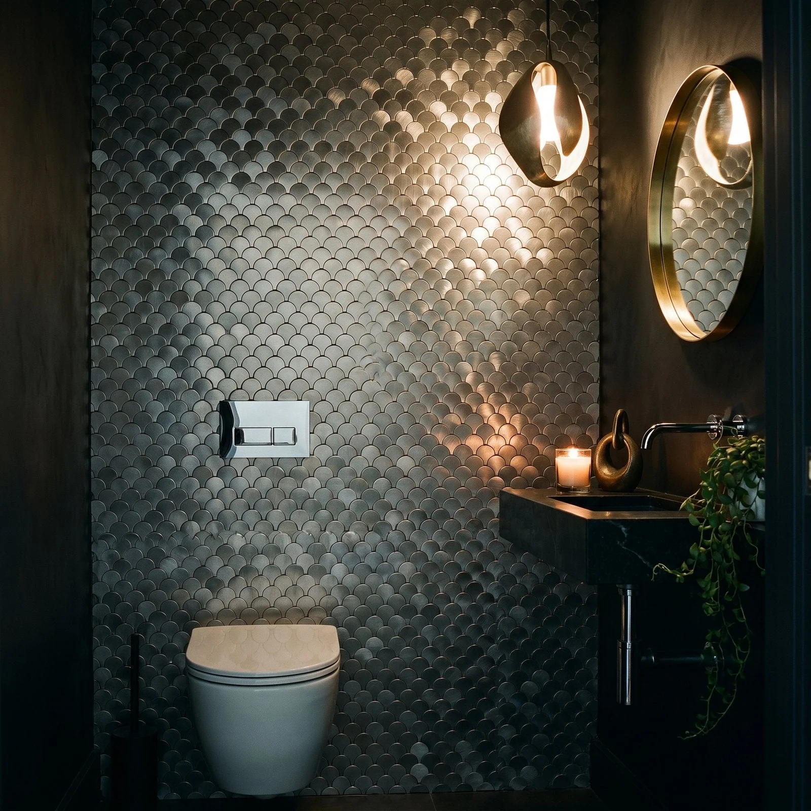 Peel and Stick Backsplash | Fish Scale 3D Silver | 11.73×11.34" - Image 5