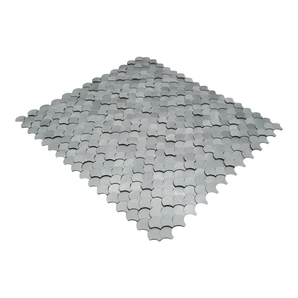Peel and Stick Backsplash | Fish Scale 3D Silver | 11.73×11.34" - Image 6