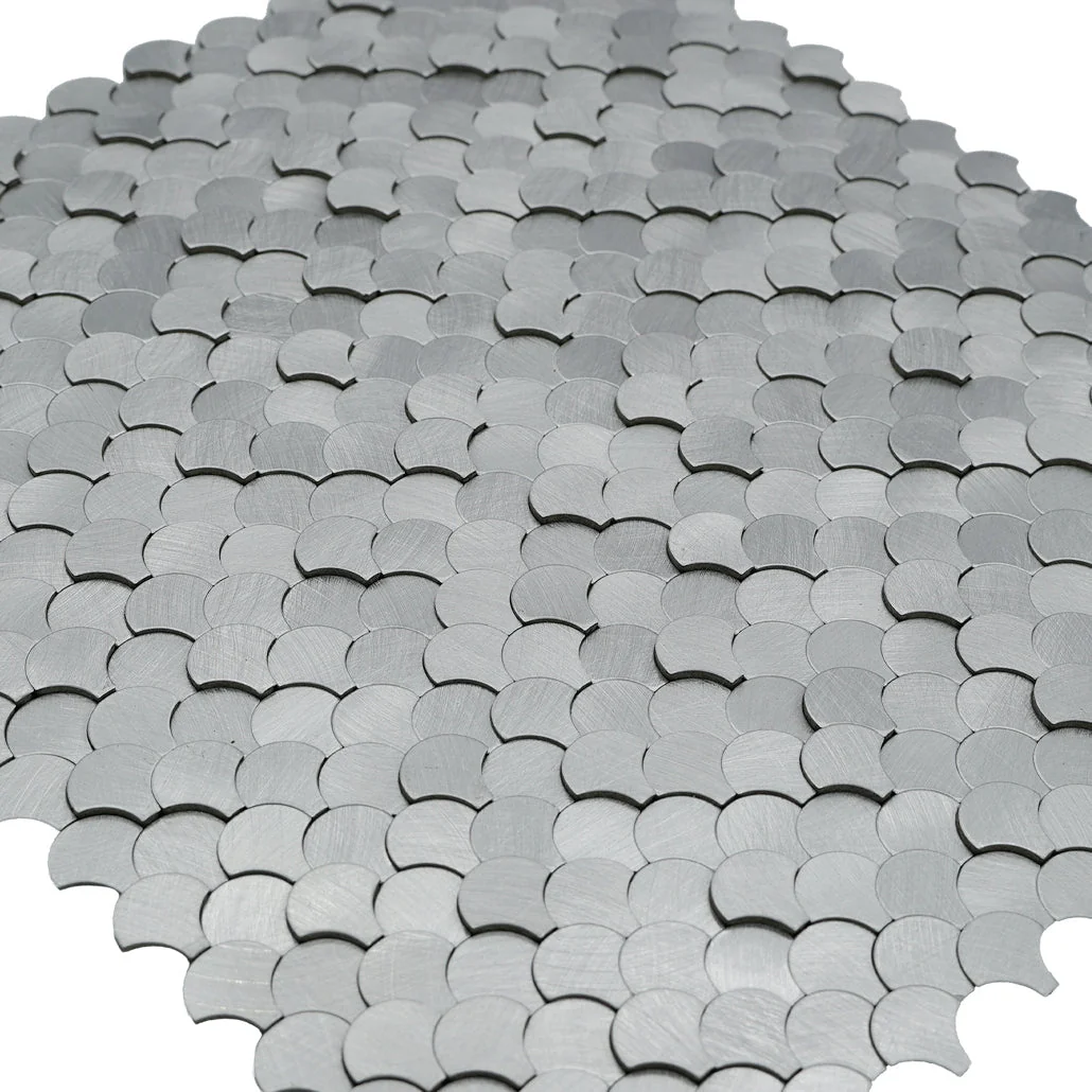 Peel and Stick Backsplash | Fish Scale 3D Silver | 11.73×11.34" - Image 8