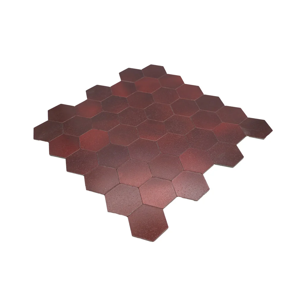 Peel and Stick Backsplash | Hexagon Burgundy | 11.5×11.34" - Image 6