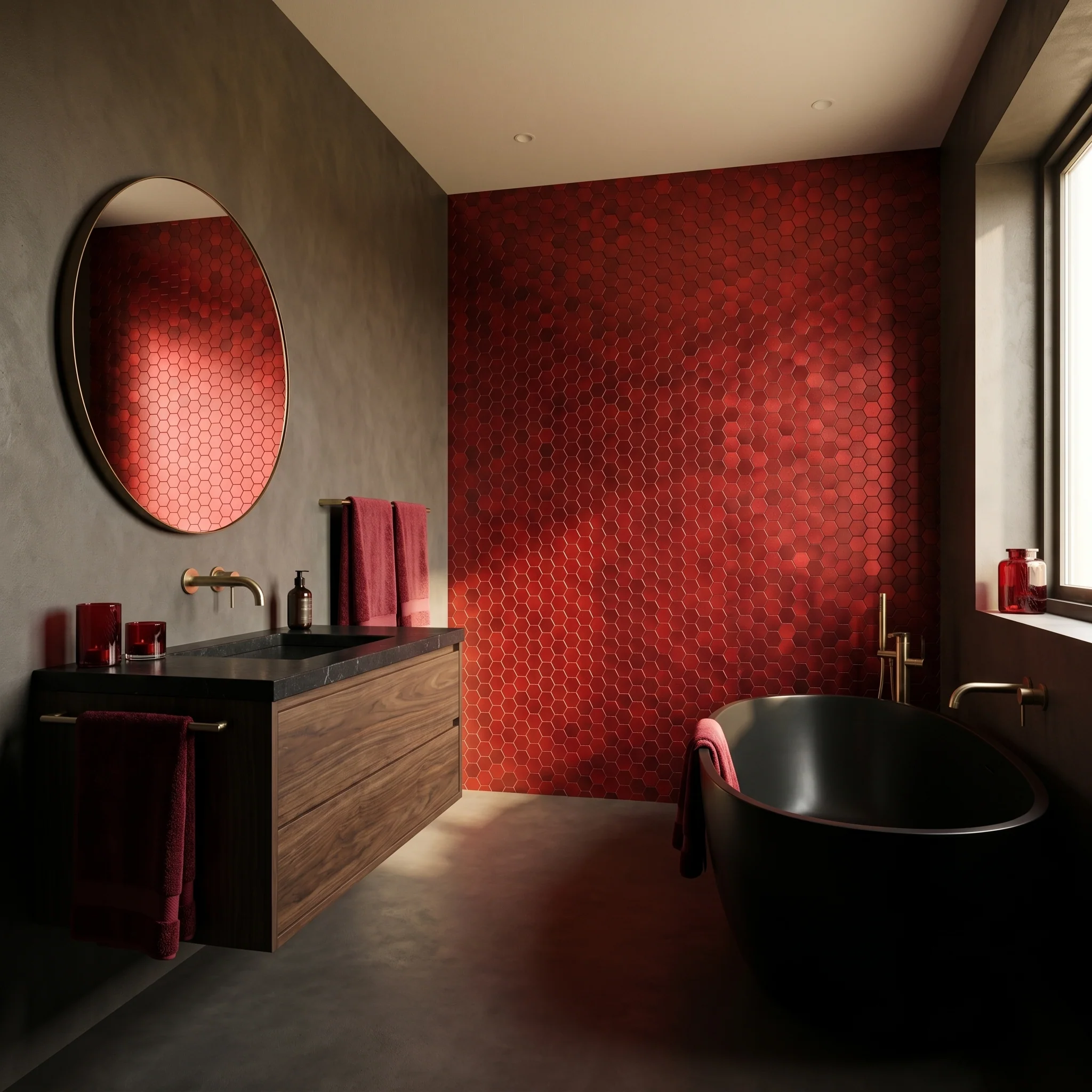 Peel and Stick Backsplash | Hexagon Red | 11.5×11.34" - Image 3