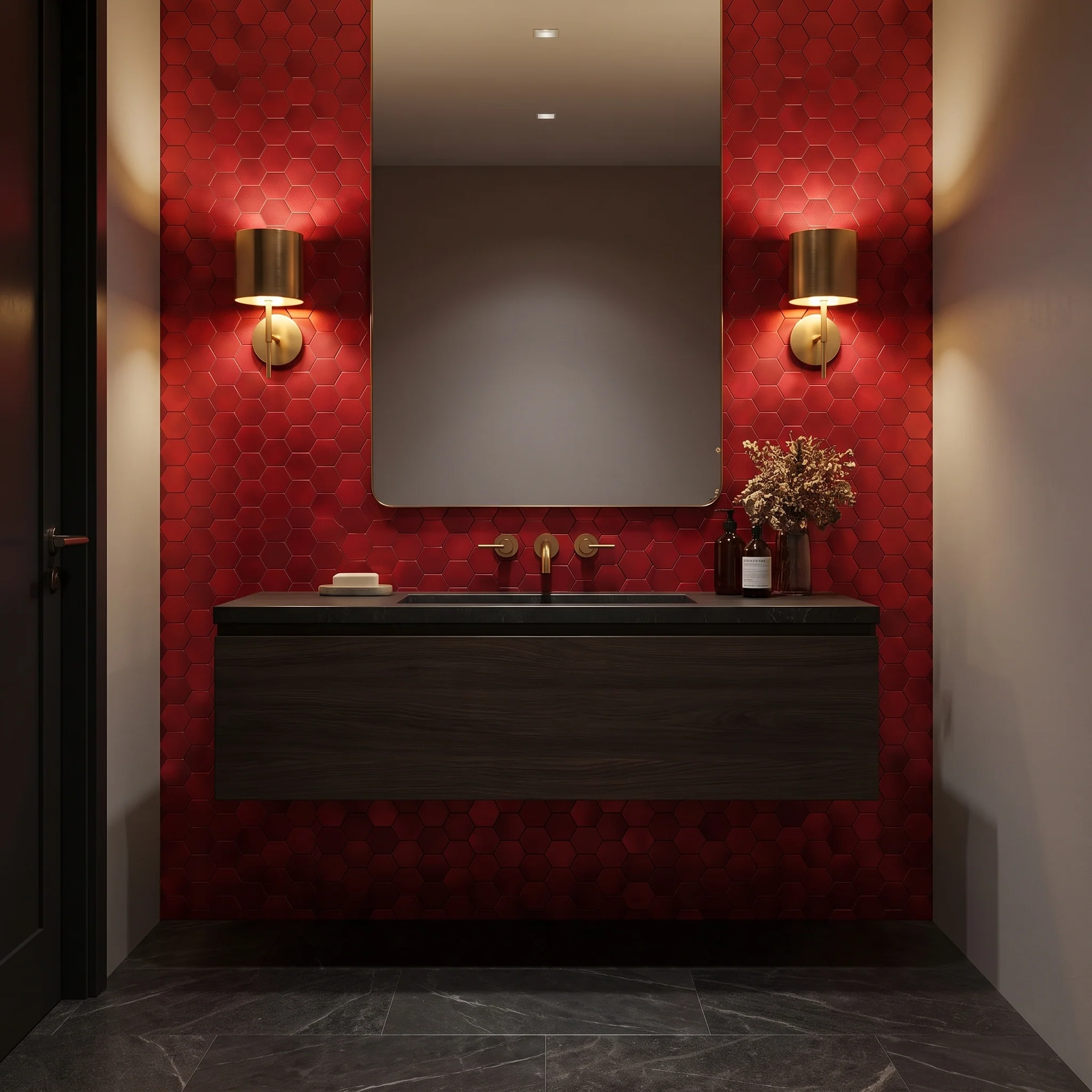 Peel and Stick Backsplash | Hexagon Red | 11.5×11.34" - Image 5