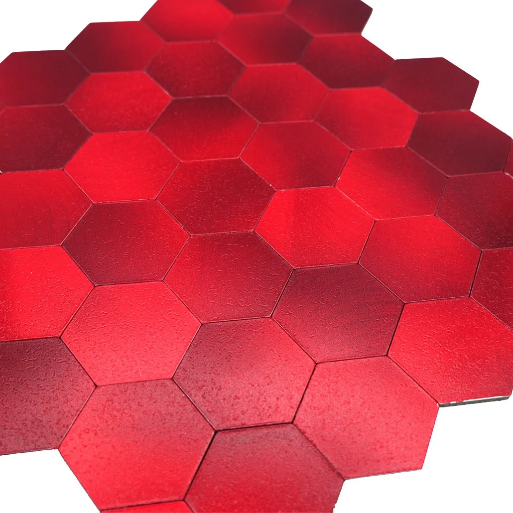 Peel and Stick Backsplash | Hexagon Red | 11.5×11.34" - Image 8