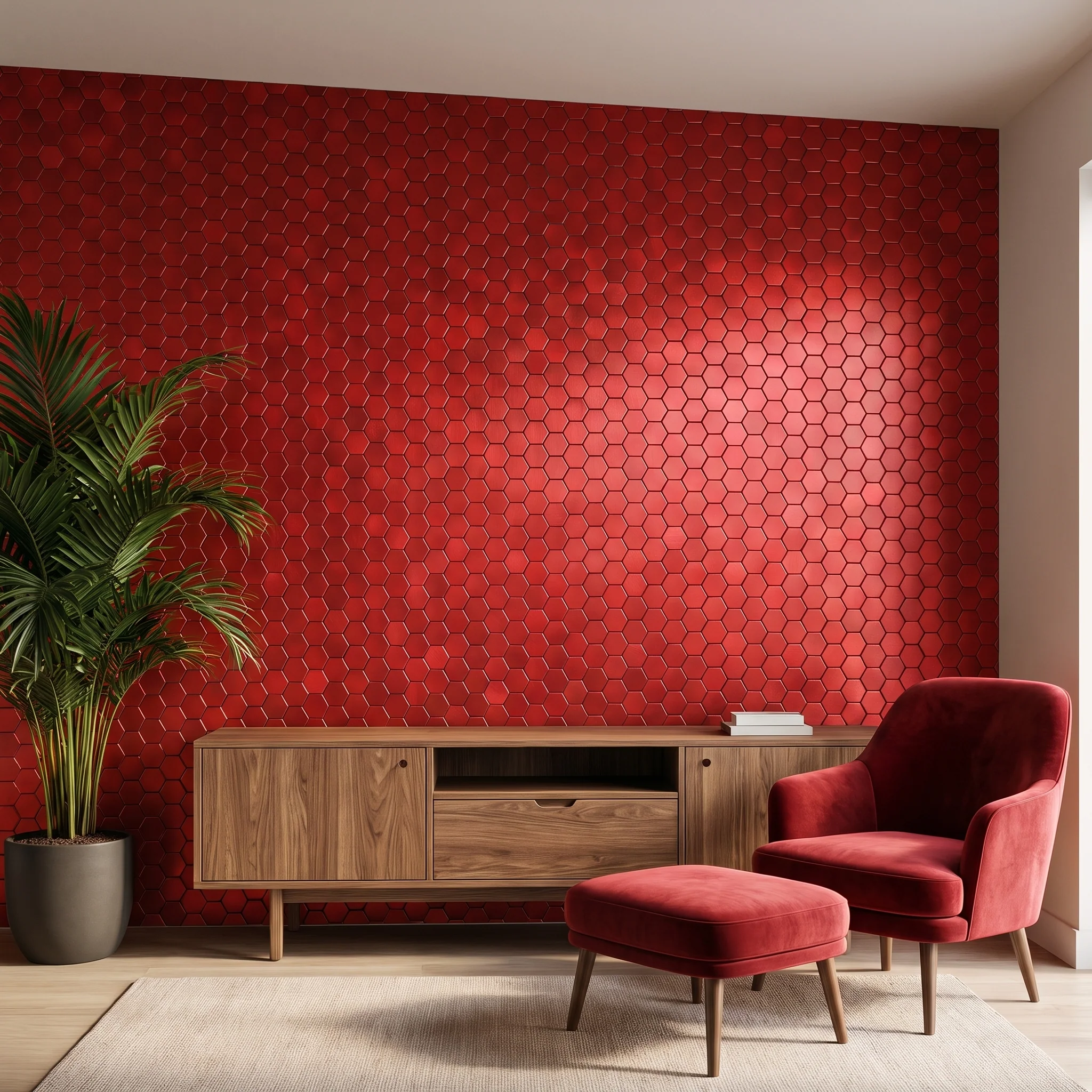 Peel and Stick Backsplash | Hexagon Red | 11.5×11.34" - Image 9