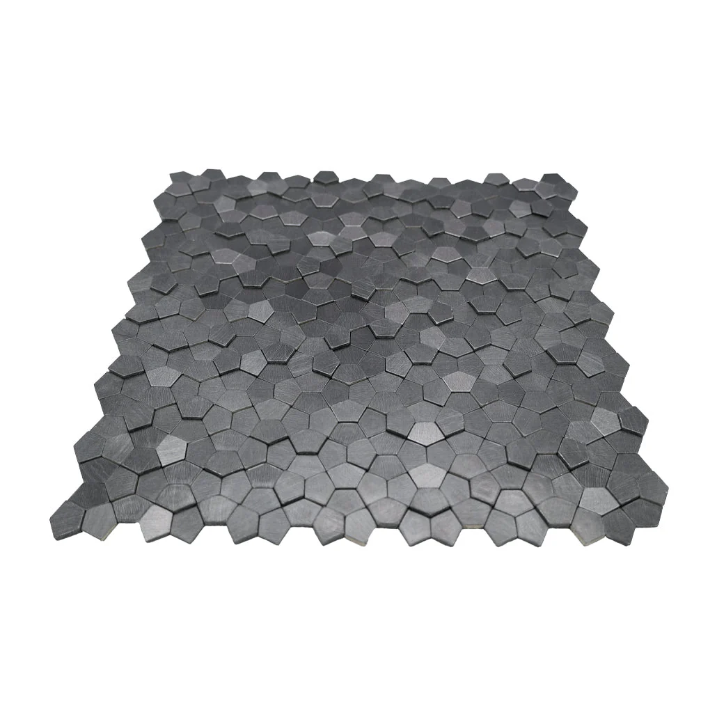 Peel and Stick Backsplash | Pentagon 3D Anthracite | 11.1×11.1" - Image 4