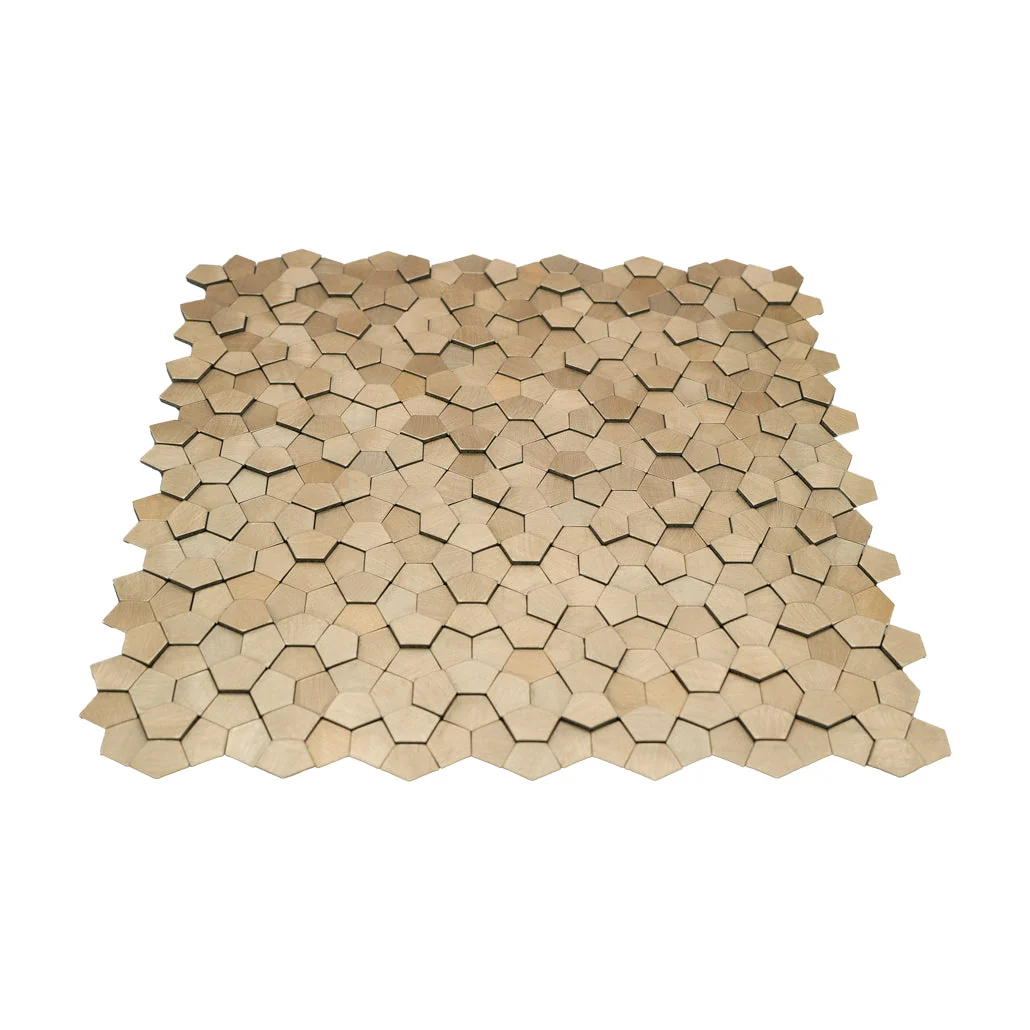 Peel and Stick Backsplash | Pentagon 3D Champagne | 11.1×11.1" - Image 4