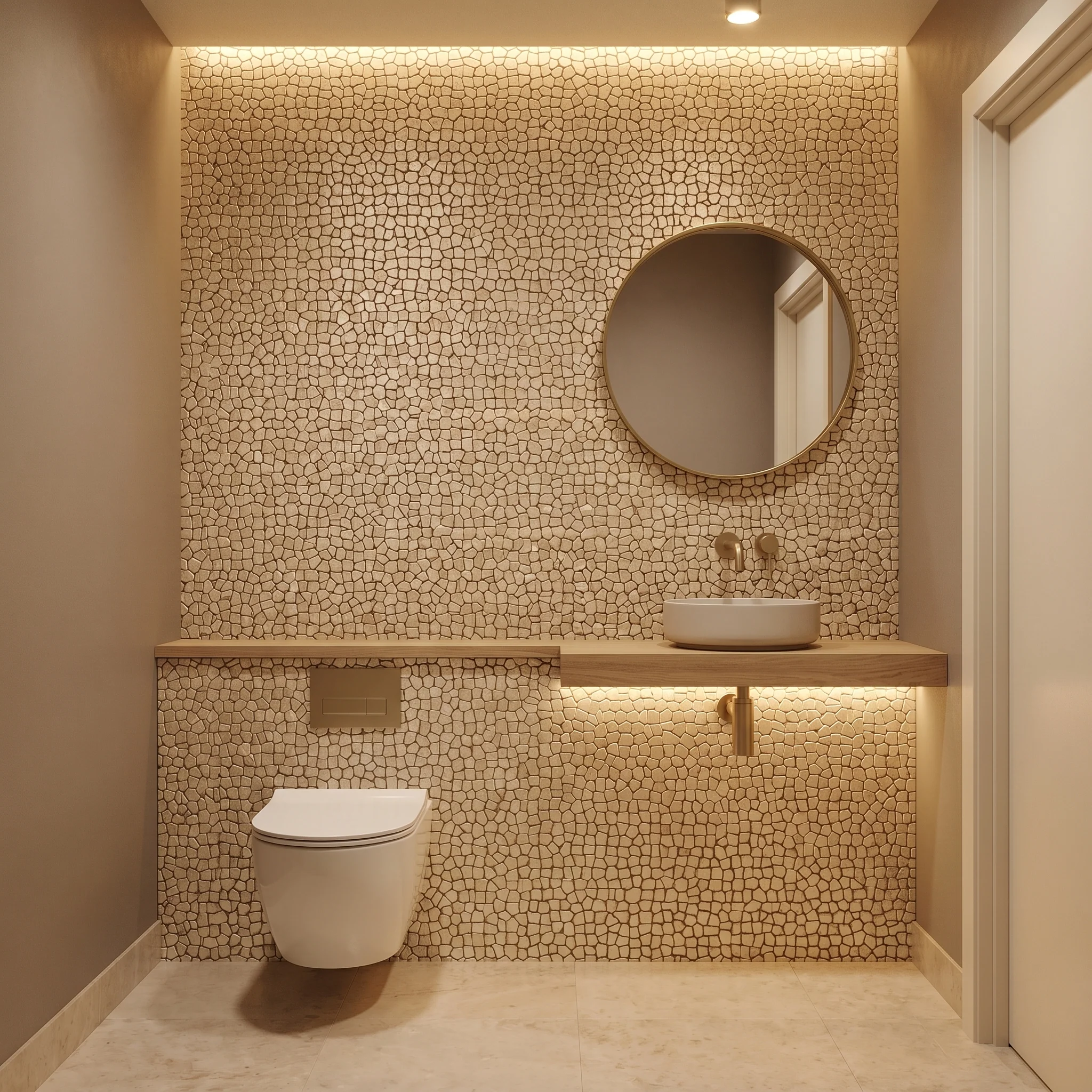 Peel and Stick Backsplash | Pentagon 3D Champagne | 11.1×11.1" - Image 5