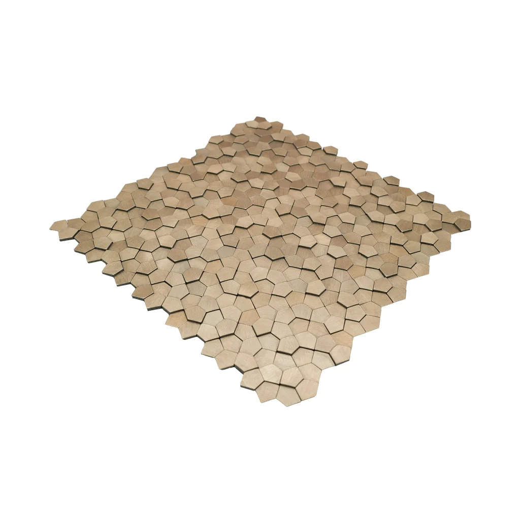 Peel and Stick Backsplash | Pentagon 3D Champagne | 11.1×11.1" - Image 6