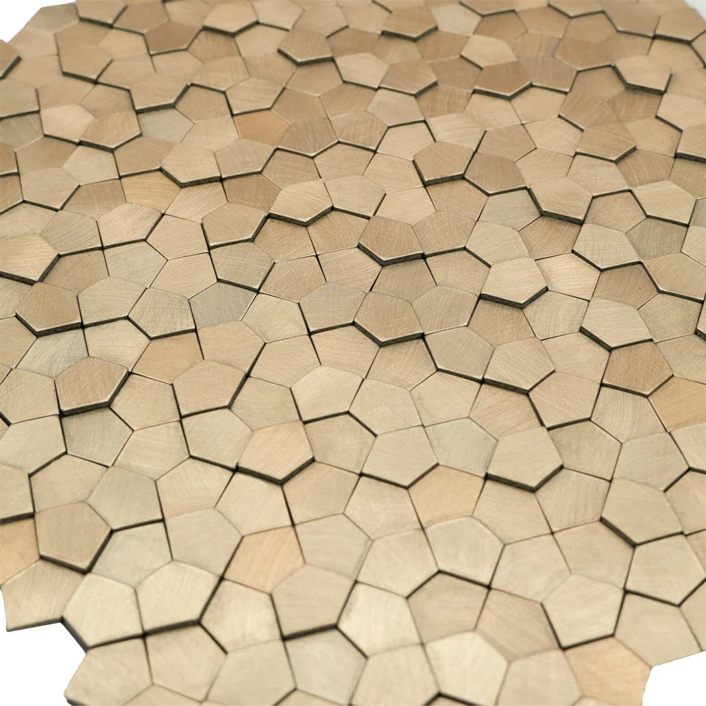 Peel and Stick Backsplash | Pentagon 3D Champagne | 11.1×11.1" - Image 7