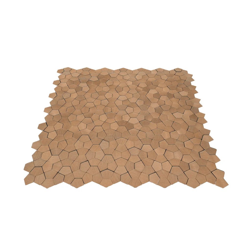 Peel and Stick Backsplash | Pentagon 3D Salmon | 11.1×11.1" - Image 4