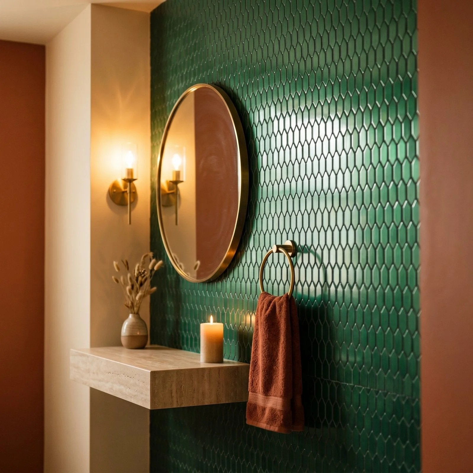 Peel and Stick Backsplash | Picket 3D Dark Green | 12.2×11.81" - Image 5