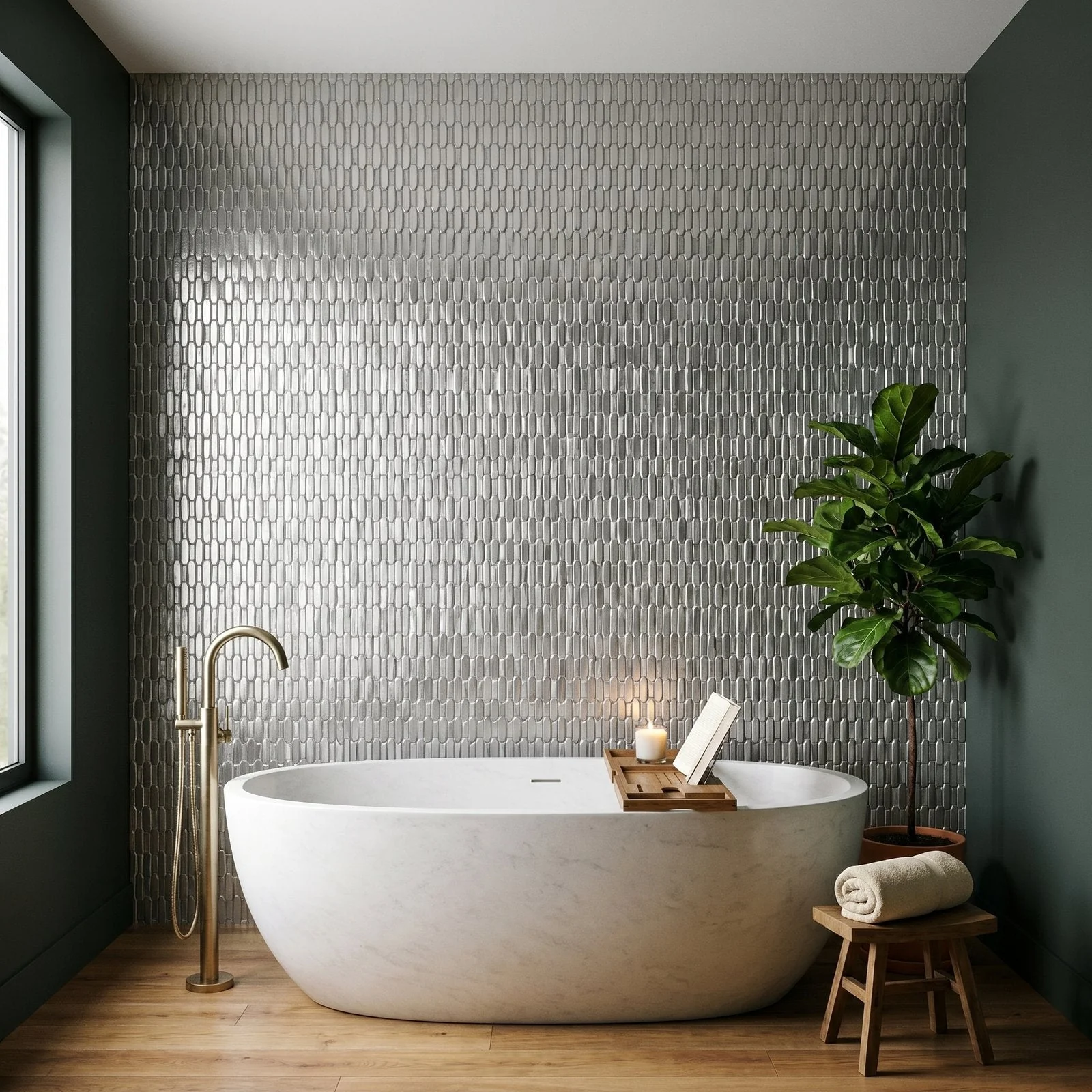Peel and Stick Backsplash | Picket 3D Gray | 12.2×11.81" - Image 3