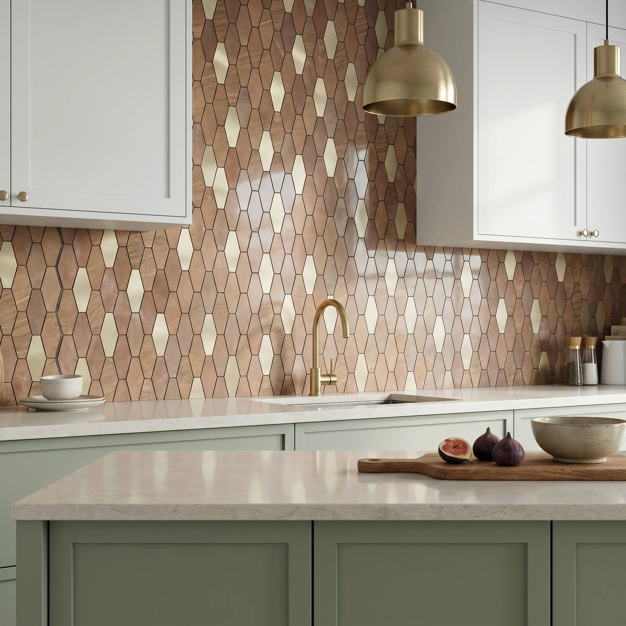 Peel and Stick Backsplash | Picket Brown | 11.81×11.81" - Image 3