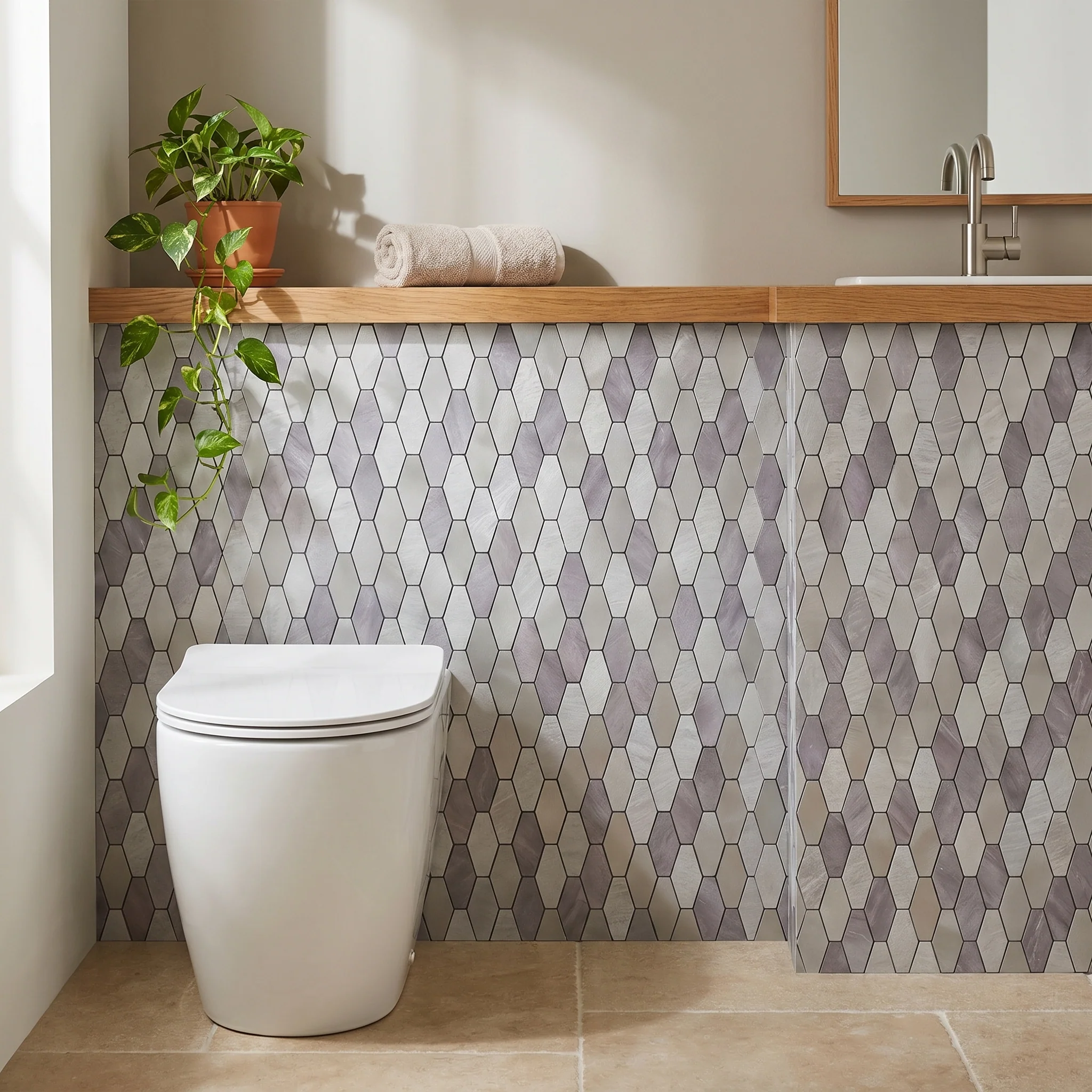 Peel and Stick Backsplash | Picket Gray | 11.81×11.81" - Image 5