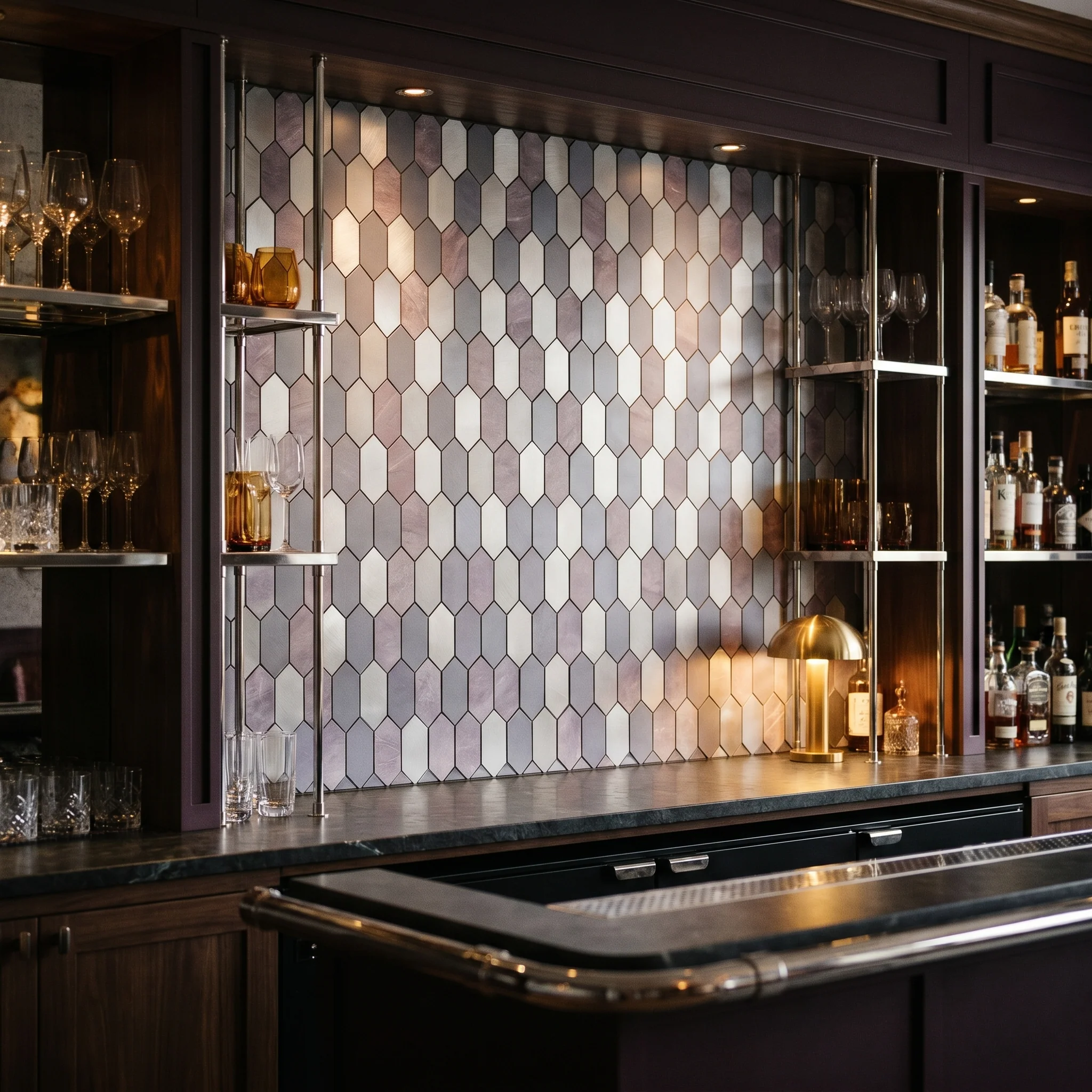 Peel and Stick Backsplash | Picket Mauve | 11.81×11.81" - Image 9