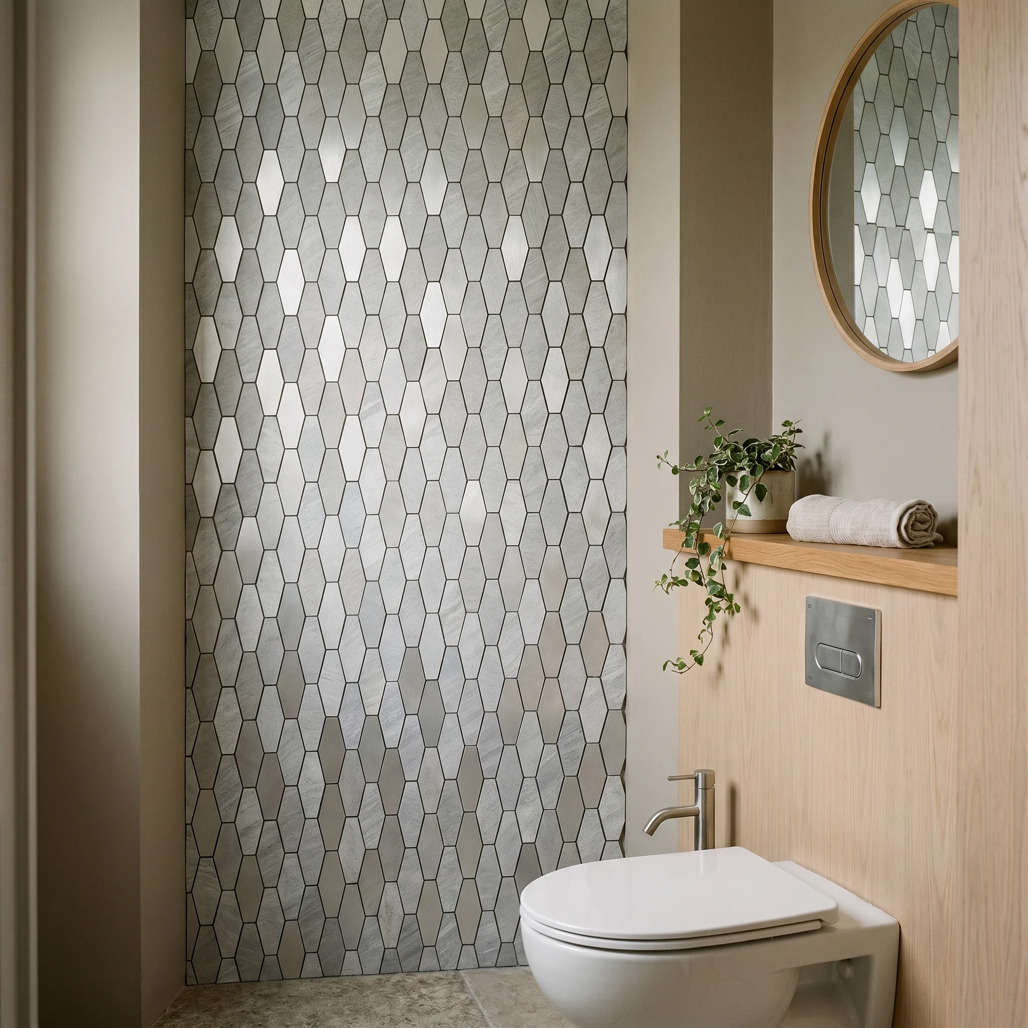 Peel and Stick Backsplash | Picket Silver | 11.81×11.81" - Image 7
